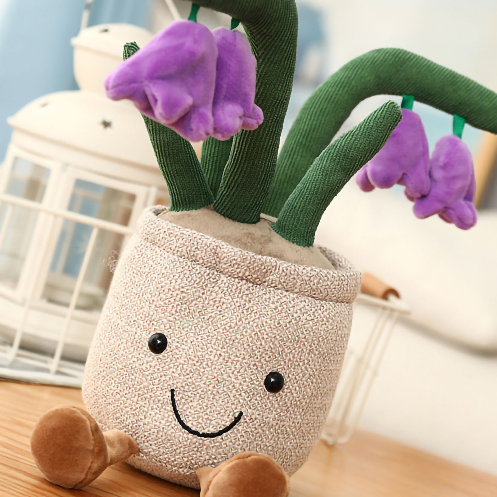 Kreative Sukkulenten-dekoration, Lustige Plüsch-topfpflanze, Künstliche Tulpe, Wohnaccessoire, Büro- Oder Wohnzimmerdekoration, Stoffpuppe, Mädchen, Blau-violette Glockenblume, 25 Cm