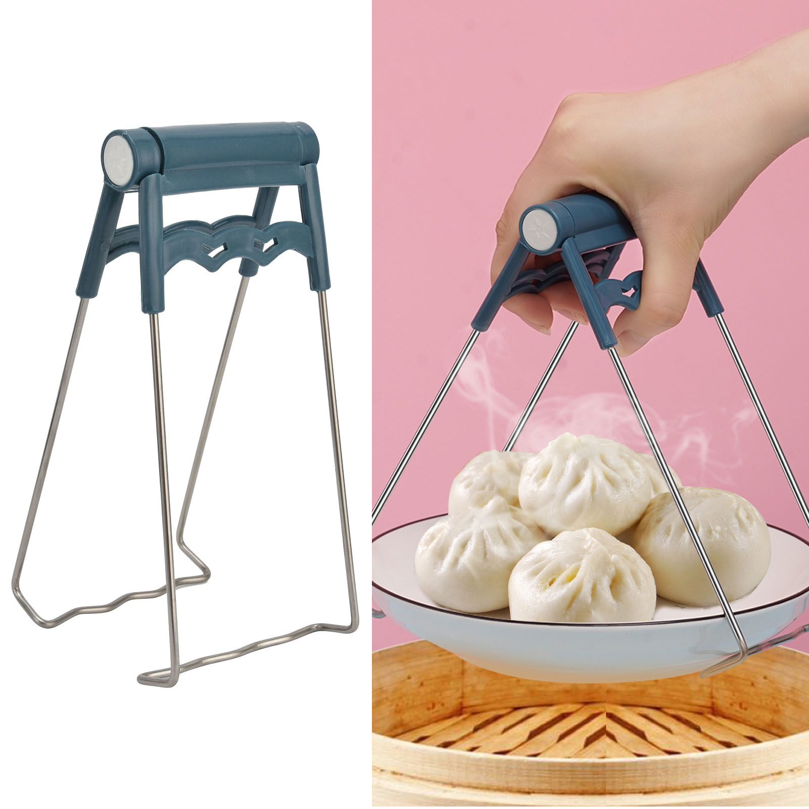 Tellerheber Aus Edelstahl Und Hitzebeständigem Pp-silikon, Ideal Für Heiße Töpfe, Schüsseln Und Teller.