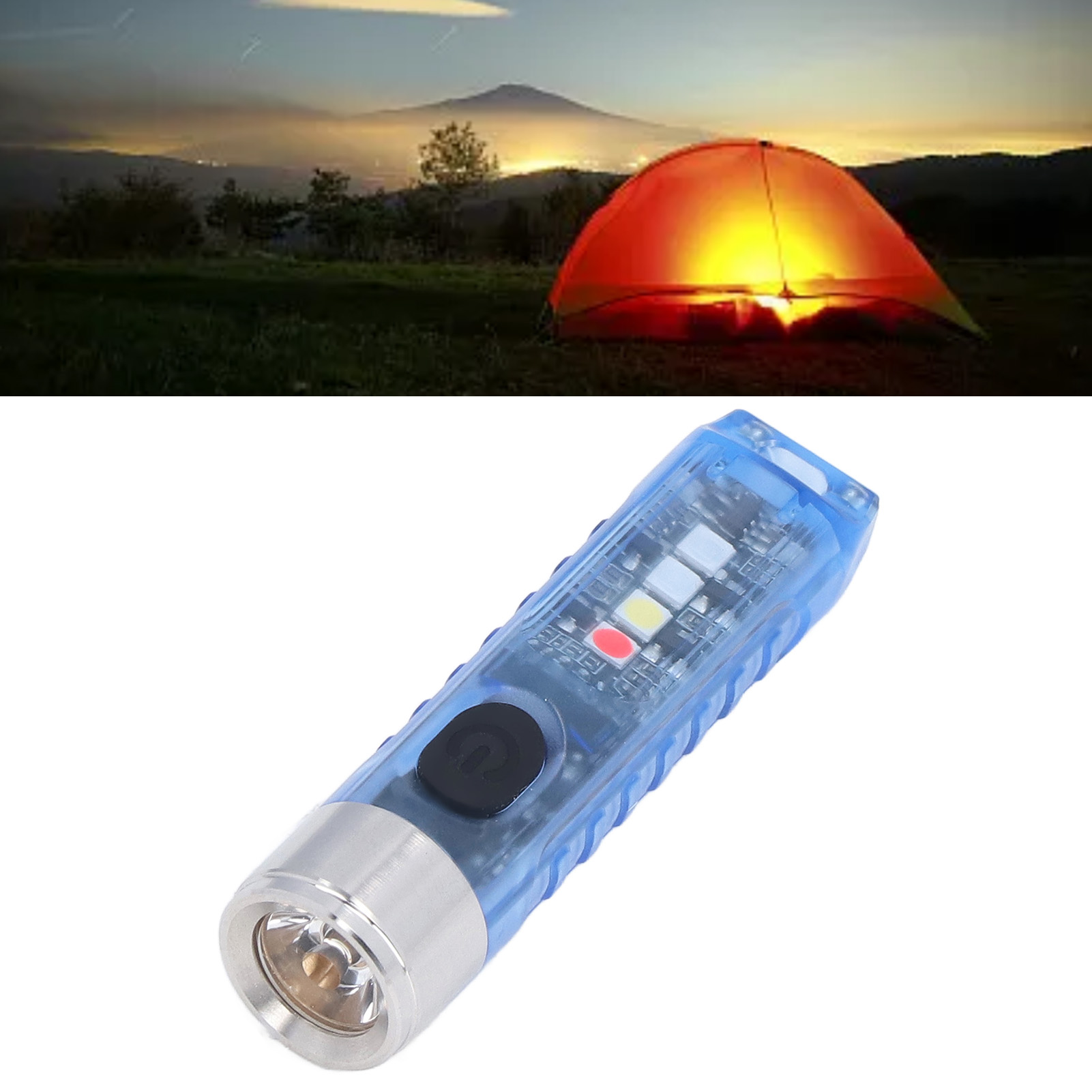 Multifunktionale Und Tragbare Schlüsselanhänger-taschenlampe Mit 10 Beleuchtungsmodi, 5 Leds, Weißem, Rotem, Blauem Und Violettem Licht, Magnetischem Sockel, Per Mini-usb Wiederaufladbarer Schlüsselan