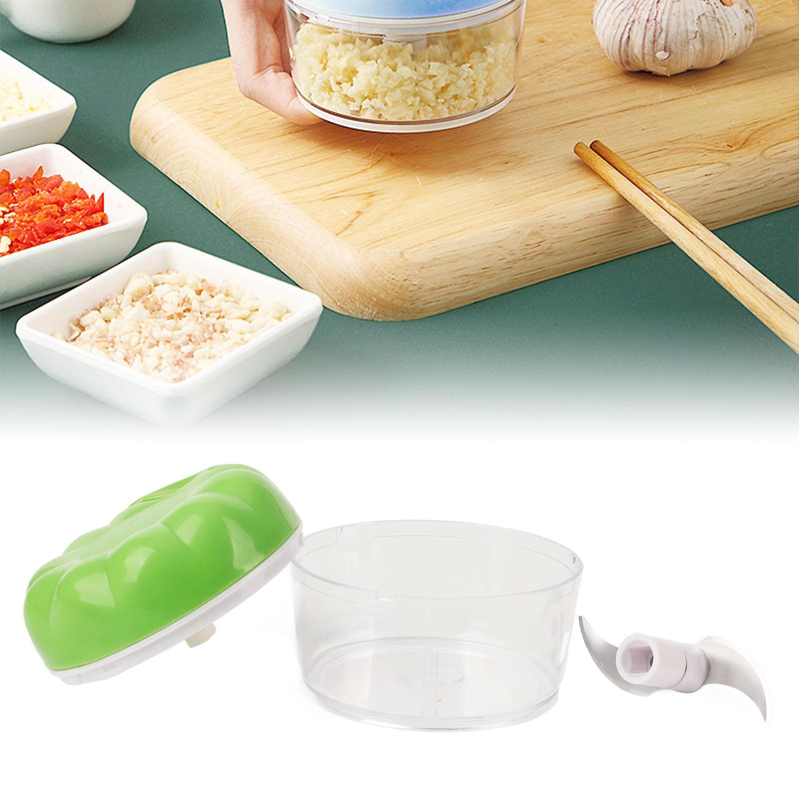 Mini-knoblauchschneider (manuell), Knoblauchschneider Für Den Haushalt, Küchenutensil, Manuelle Knoblauchpresse, Knoblauchschneider, Knoblauchentferner, Grün.