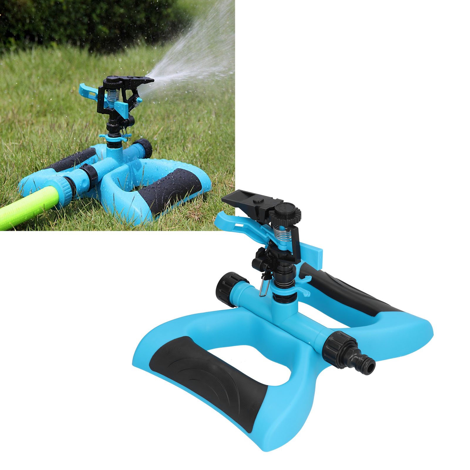 Kunststoff-wippregner, 360°-drehung, Automatische Bewässerung Für Garten Und Rasen, Blau