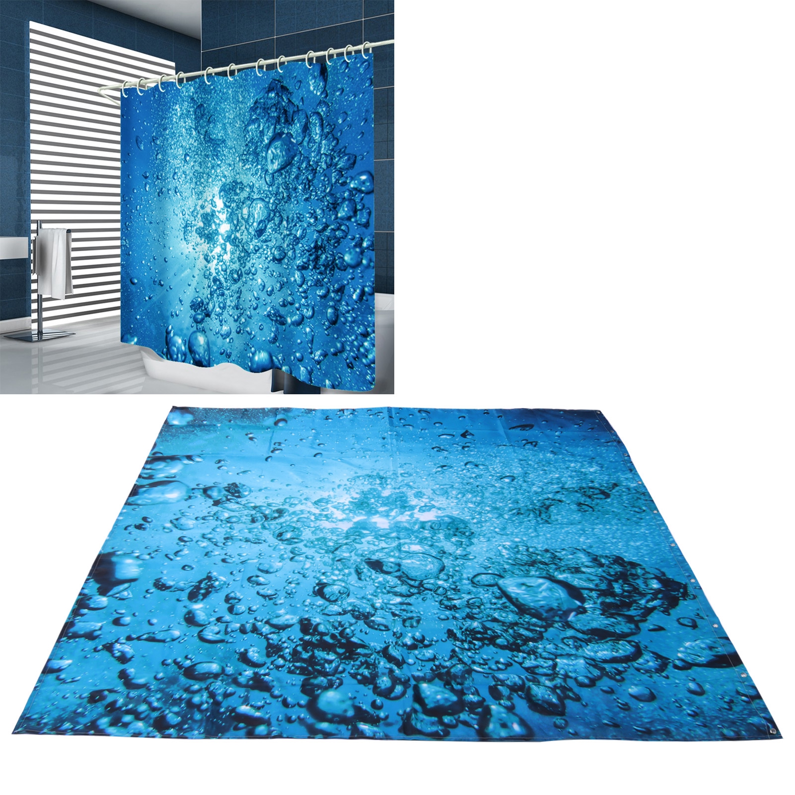 Wasserdichter Und Dicker Duschvorhang Mit Haken Zur Badezimmerdekoration, 180 X 180 Cm