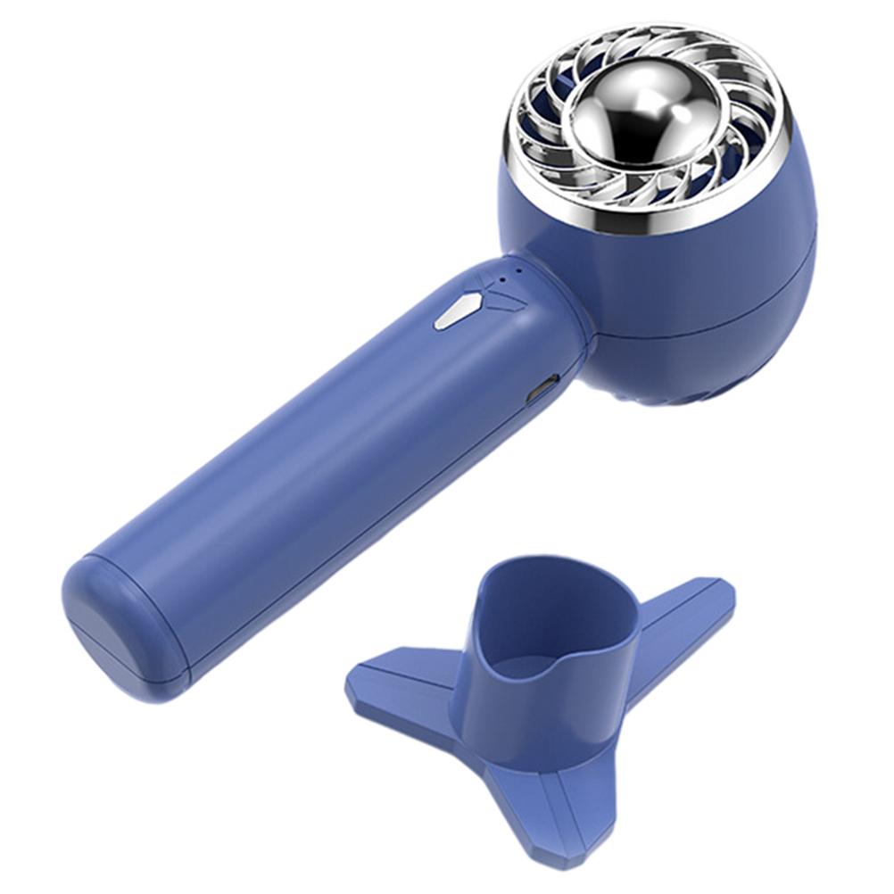 Tragbarer Usb-ventilator Mit 2000 Mah Kapazität Und Axialturbine, Mini-tischventilator Mit Hoher Drehzahl, Blau.