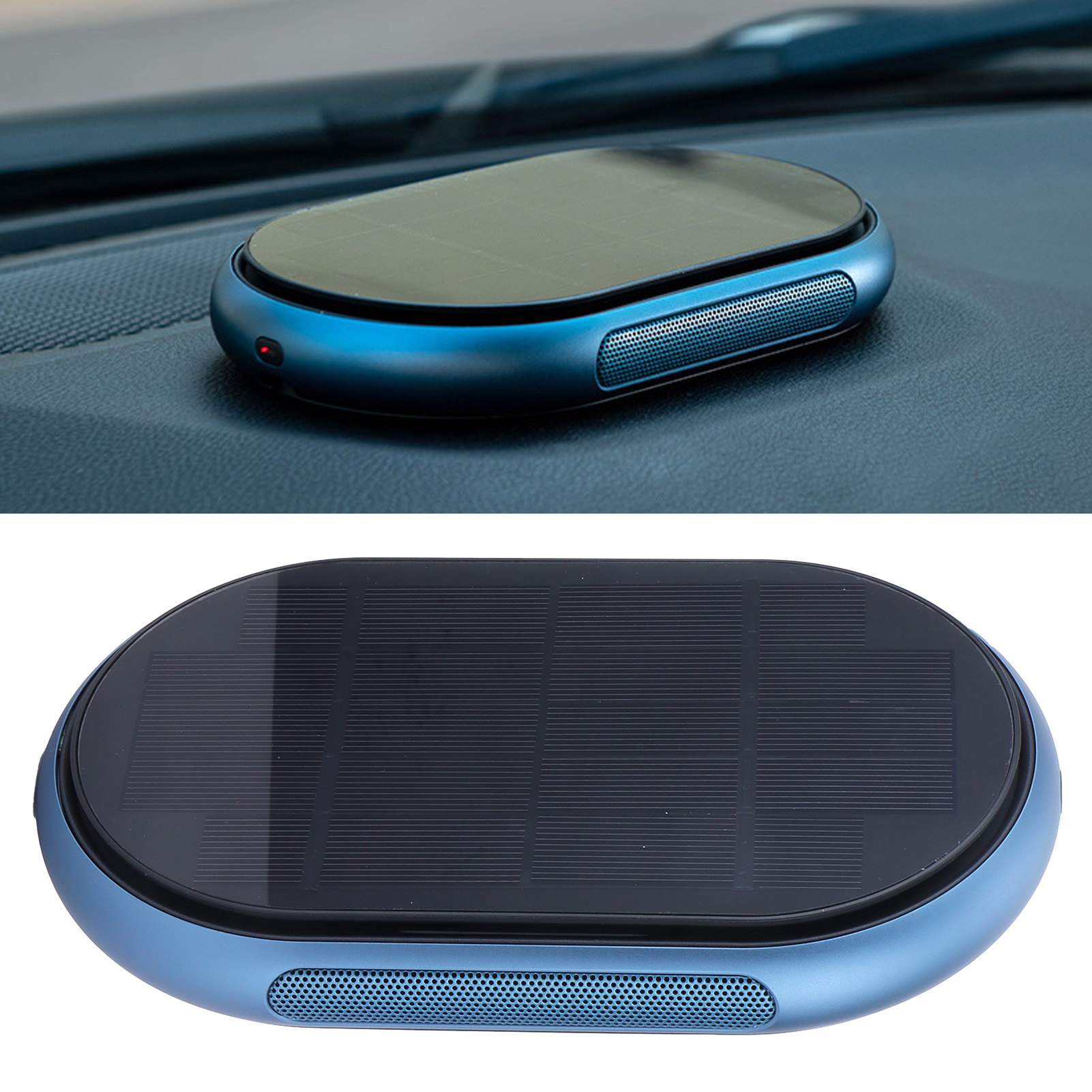 Blauer Solar-luftreiniger Aus Aluminiumlegierung, Wiederaufladbar Über Usb, Für Auto, Zuhause Und Wohnzimmer.