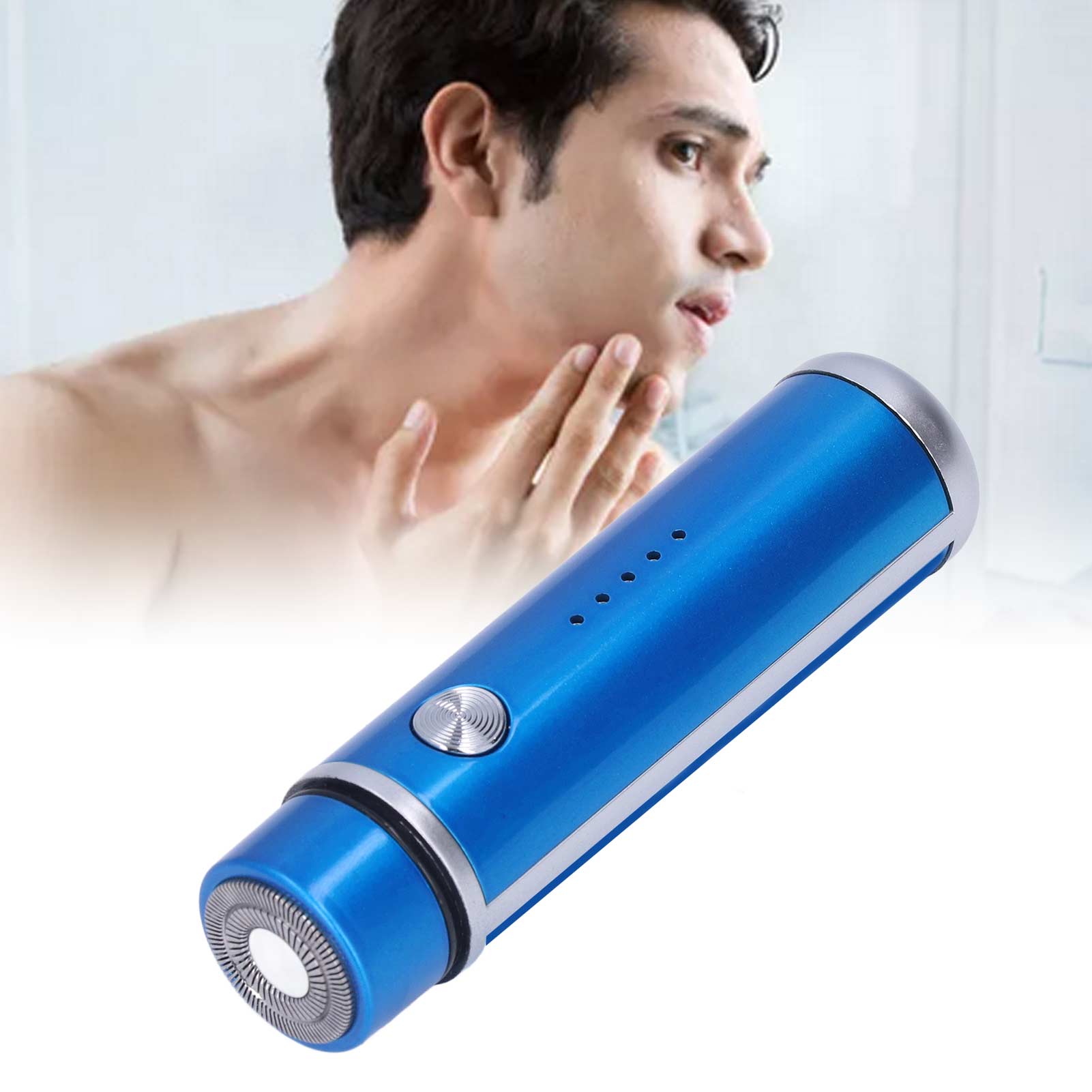 Mini-elektrorasierer 013 Mit Usb-ladeanzeige, Wiederaufladbar, Für Damen Und Herren Geeignet, Zur Haarentfernung Im Selbstbedienungsbereich, Blau