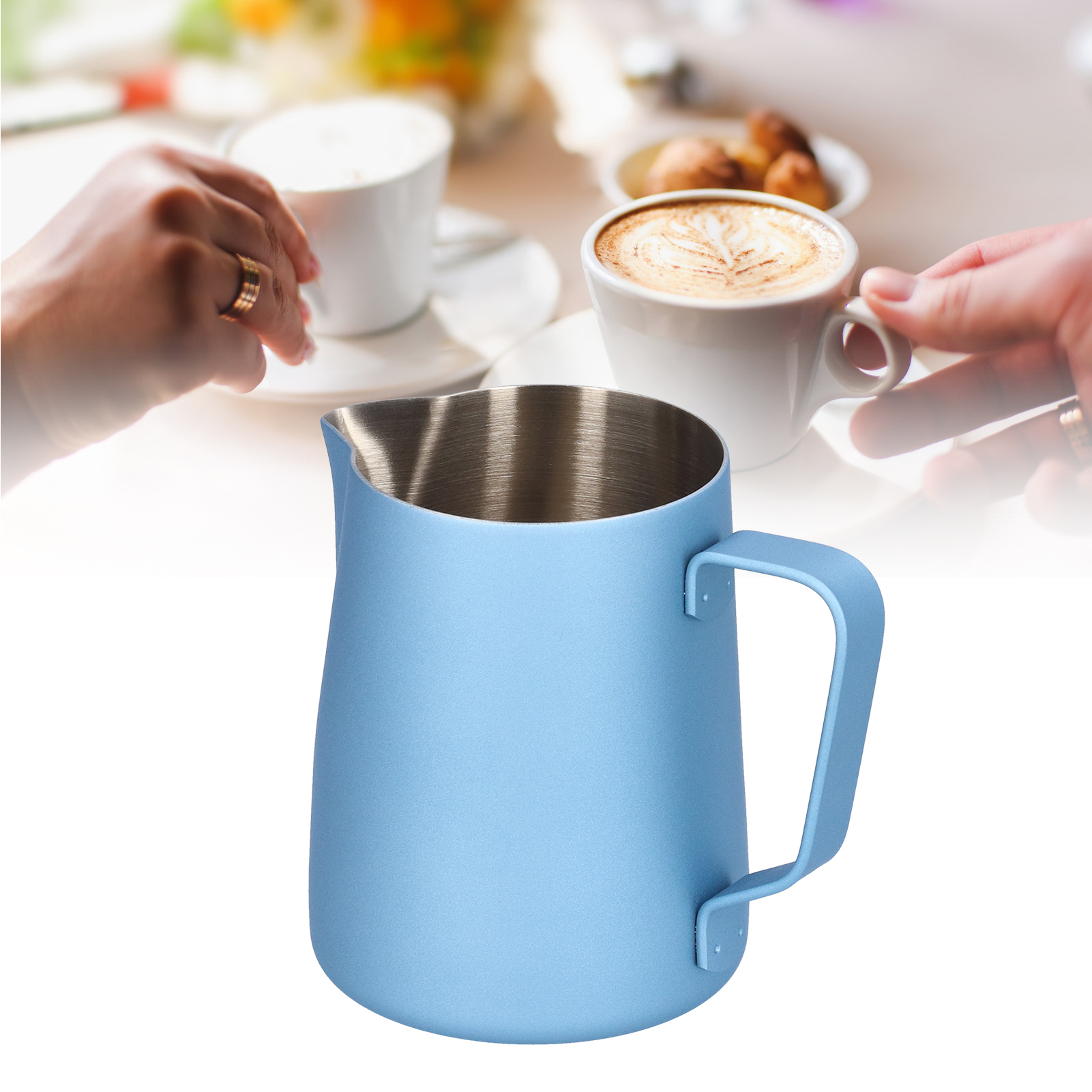 Milchkännchen Aus Edelstahl 304 Mit Adler-ausgießer, 350 Ml, Zum Aufschäumen Von Milch Und Kaffee.