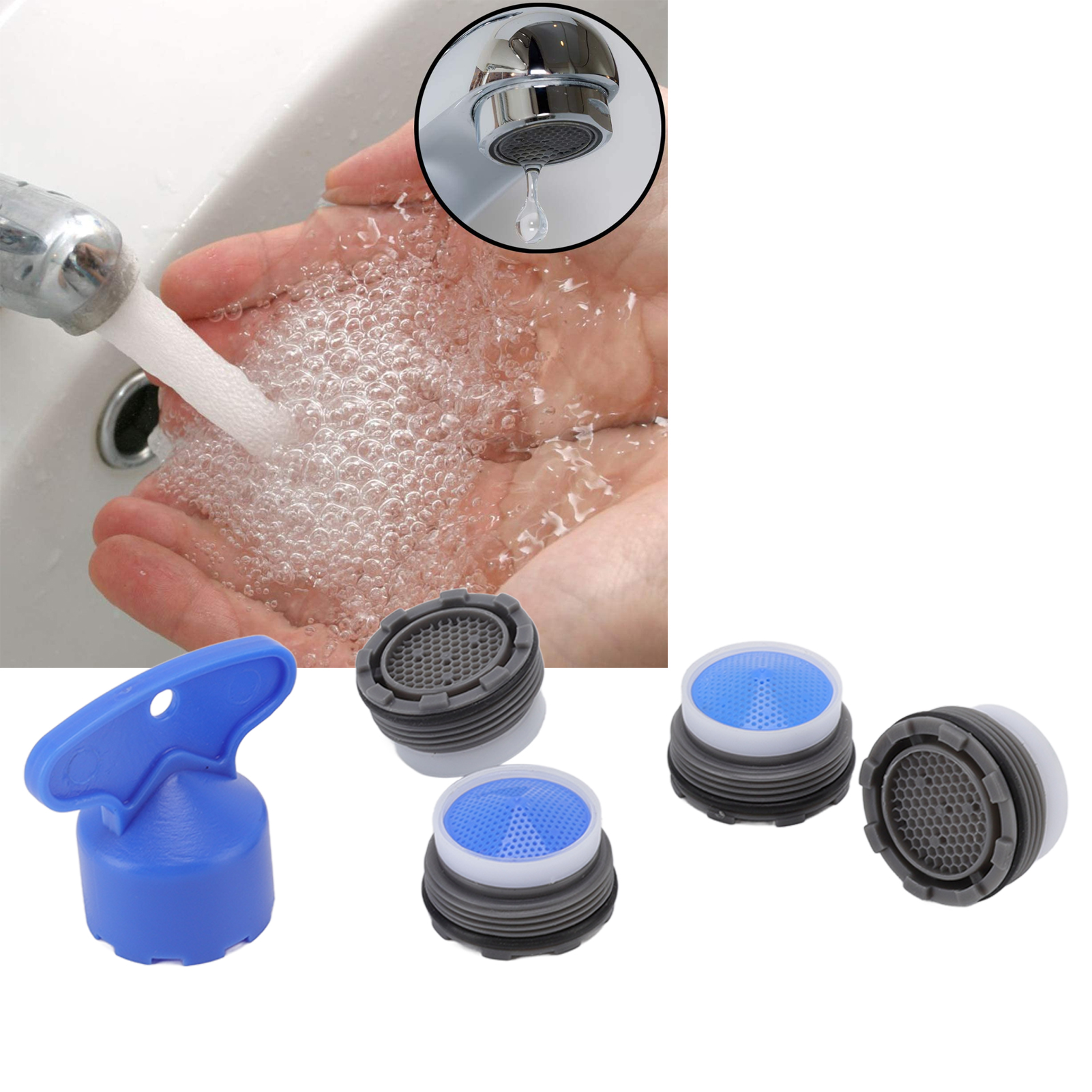 Set Mit 5 M2 1,5 Mm Wasserhahn-luftsprudlern Mit Schlüssel, Einstecktyp, Geeignet Für Bad Oder Küche.