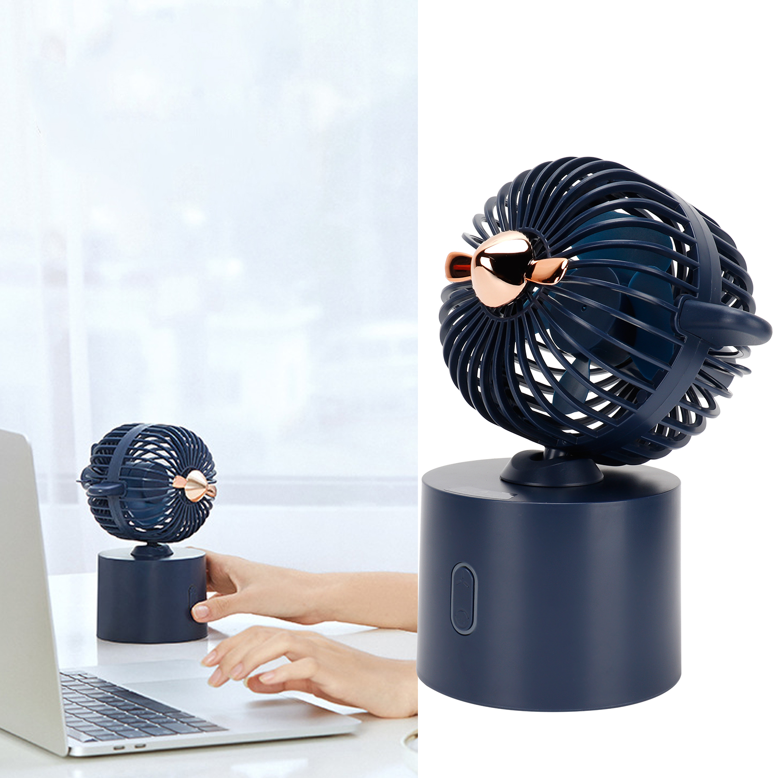 Mini-ventilator In Flugzeugform, Oszillierend, Usb-aufladbar, Tragbar, Ideal Für Sommer, Zuhause Und Büro (blau)