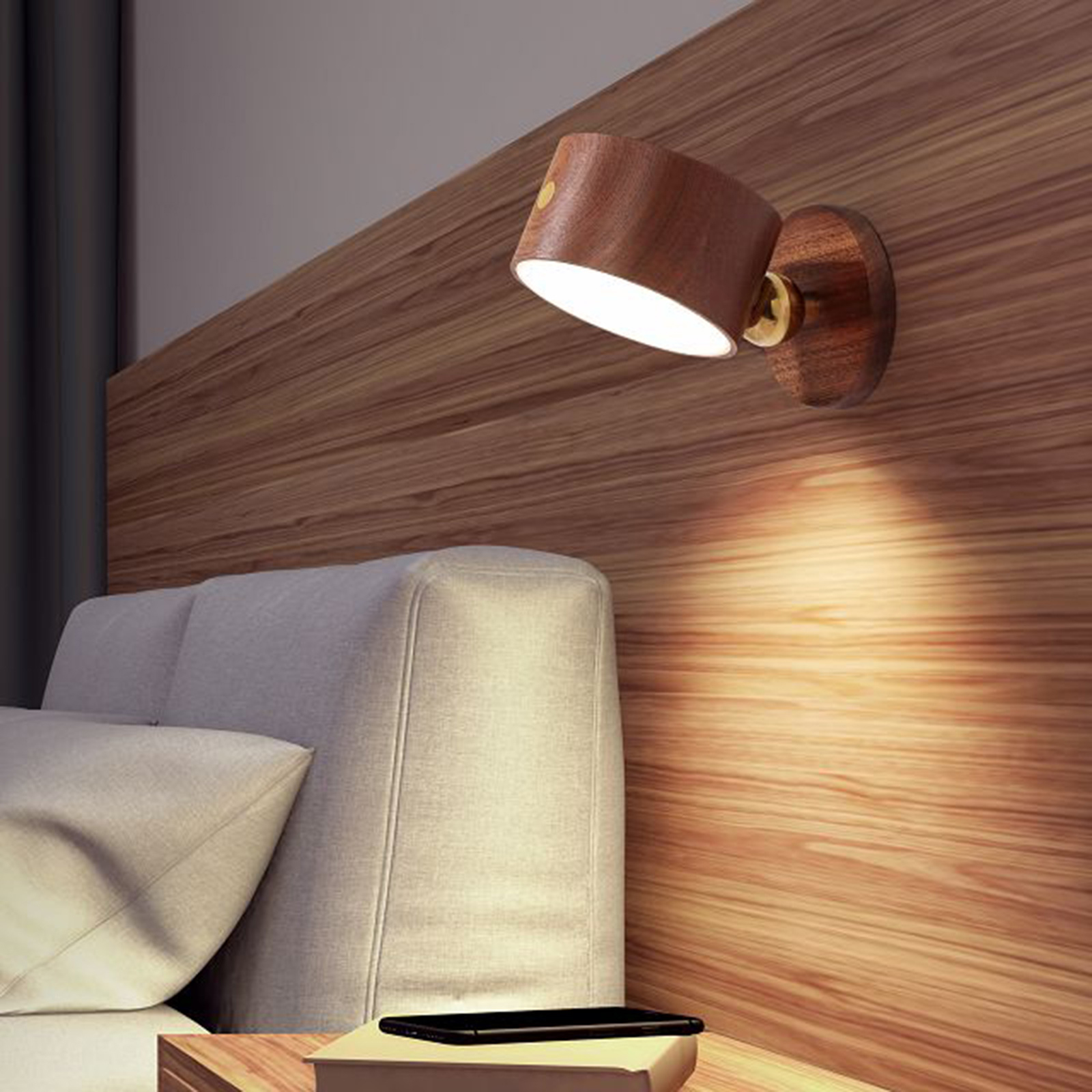 360° Drehbare Led-wandleselampe Mit Magnetkugel