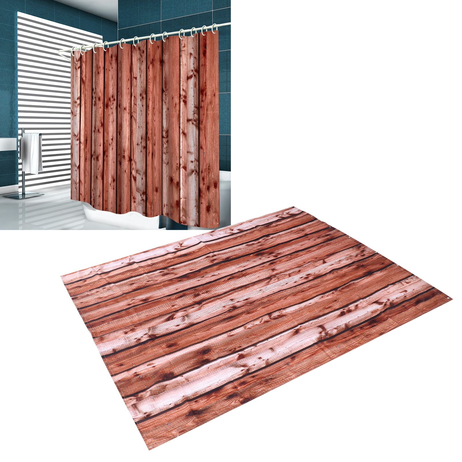 Wasserdichter Und Dicker Duschvorhang Mit 12 Ringen, Ideales Wohnaccessoire, 150 X 180 Cm.