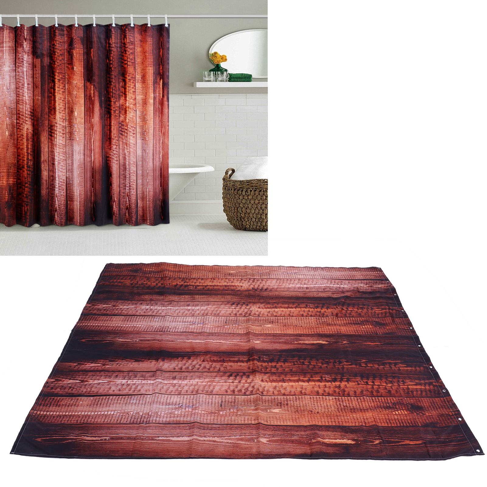 Wasserdichter Duschvorhang Mit Haken, Zur Dekoration Ihres Badezimmers Oder Ihrer Wohnung, 150 X 180 Cm