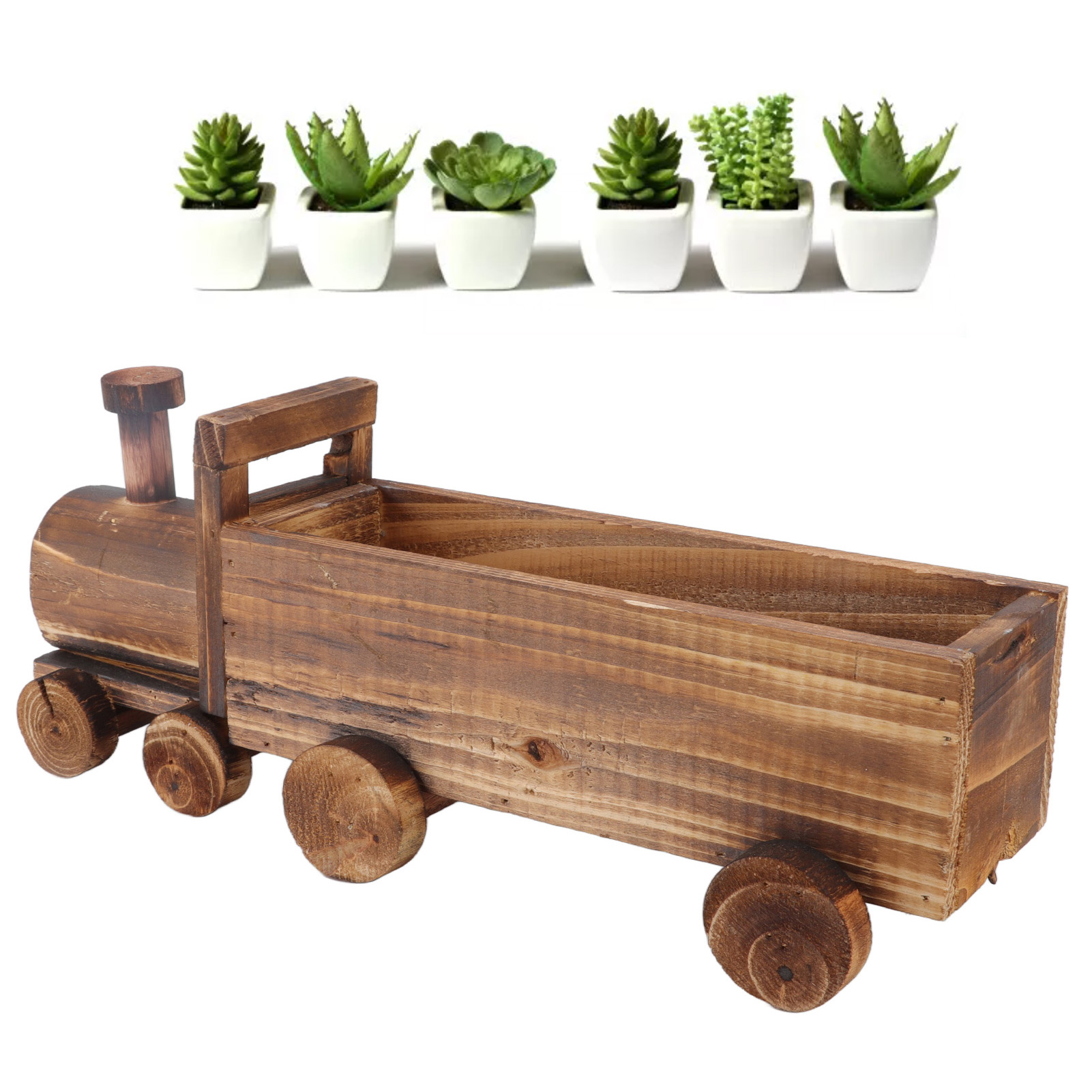 Dekorativer Blumentopf In Form Eines Lustigen Zuges, Ideal Für Sukkulenten.