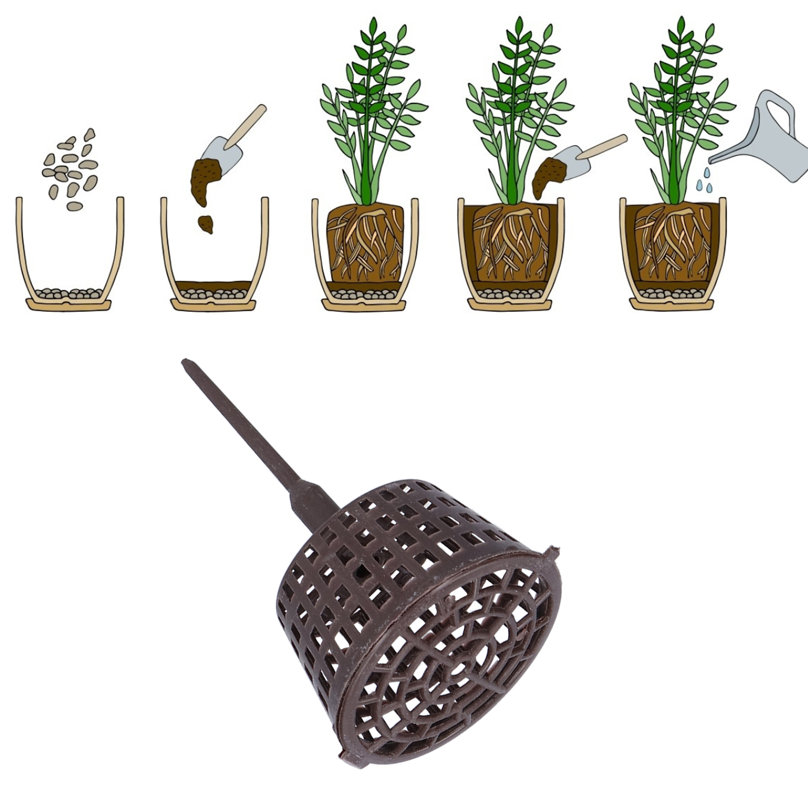Feinmaschiger Düngekorb Aus Kunststoff, 20er-set, Langlebig Und Alterungsbeständig, Mit Deckel, Zum Düngen Von Pflanzen Und Bonsai.