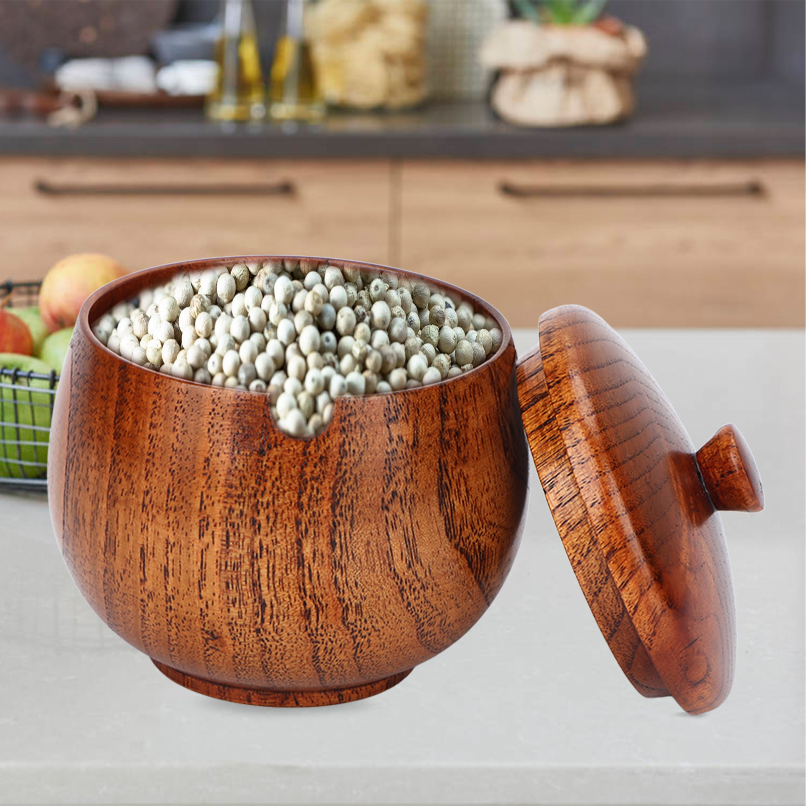 Gewürzgefäß Aus Japanischem Holz, Hergestellt Aus Jujube-holz, Ideal Für Den Gebrauch In Der Heimischen Küche.