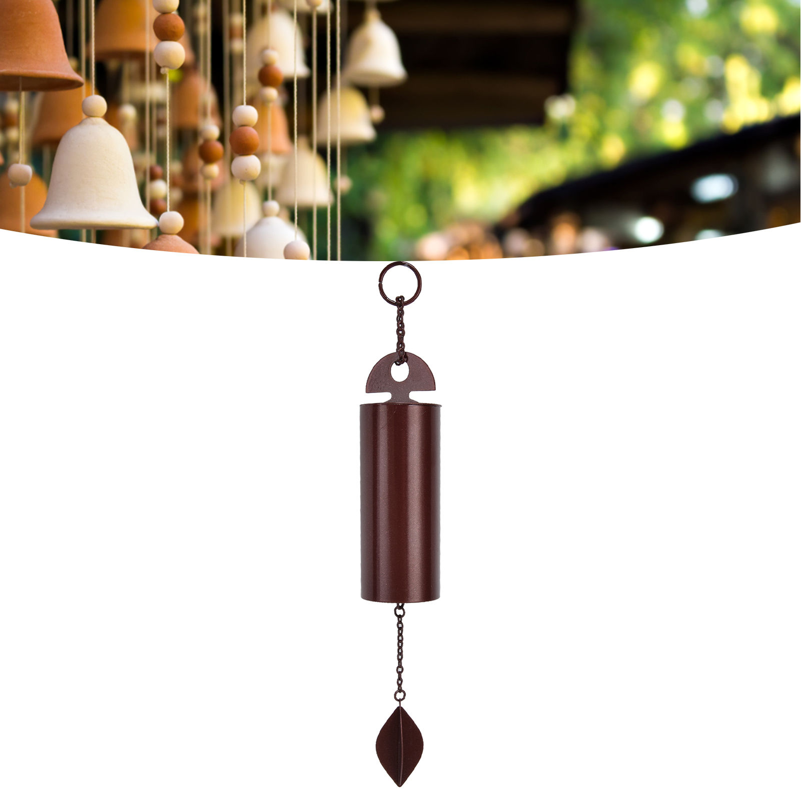 Windspiel Aus Metall Im Vintage-stil Für Den Innenhof, Mit Anhänger Aus Eisenrohr Und Heroischem Motiv.