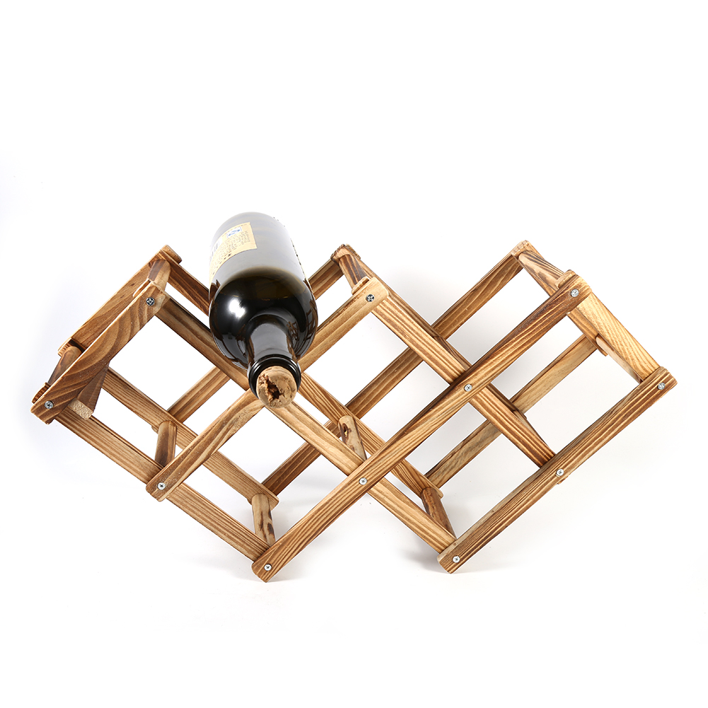 Zusammenklappbares Flaschenregal Aus Holz Für 6 Flaschen, Aufbewahrung Und Dekoration Für Die Hausbar.