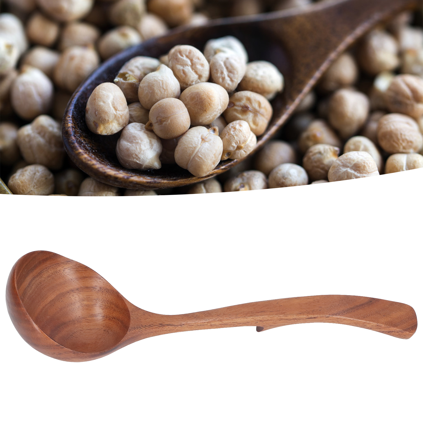 Holzlöffel Für Suppe Und Brei, Küchenutensil, Löffel Für Den Haushaltsgebrauch Und Für Kinder, Mittelgroßer Gebogener Hakenlöffel Für Reissuppe.