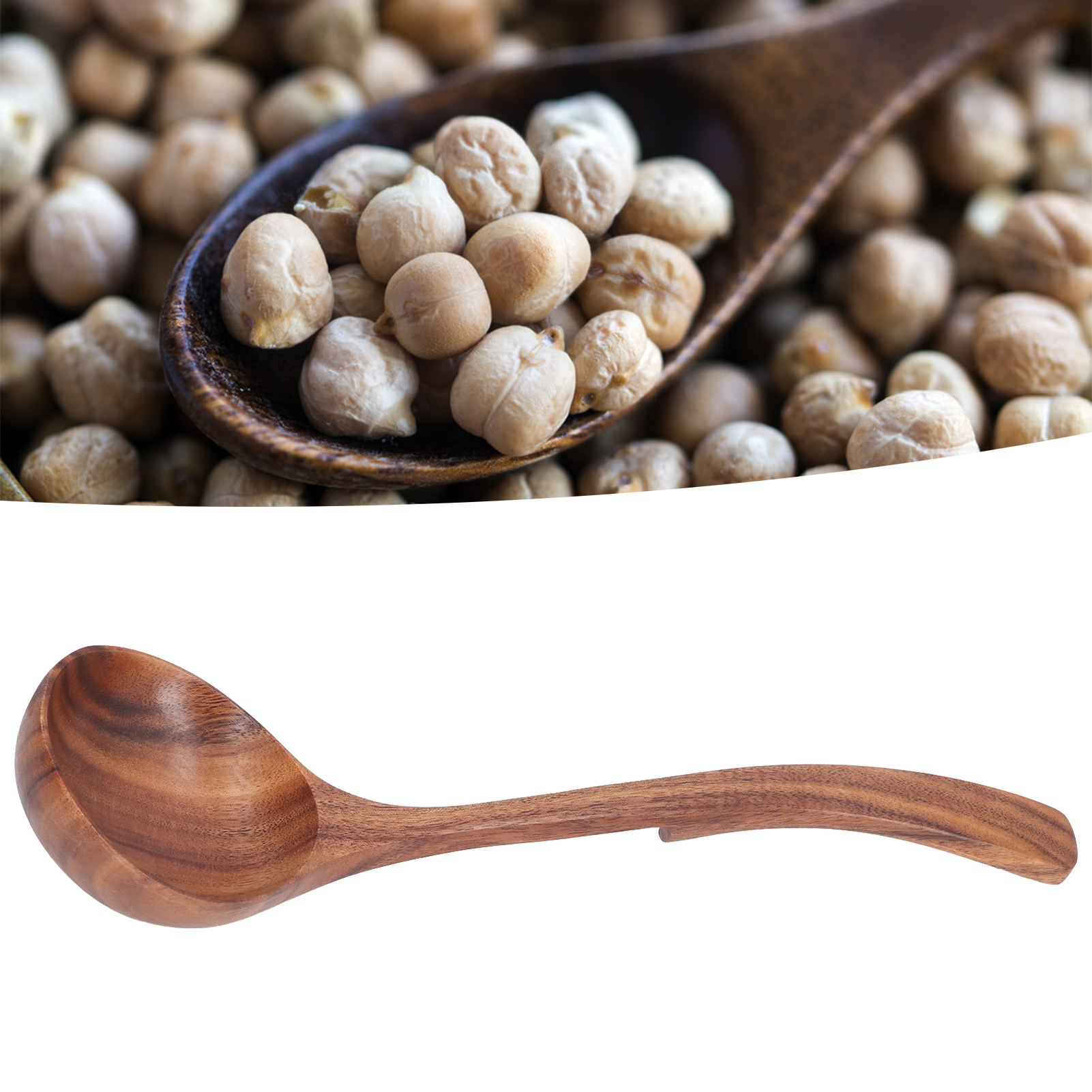 Holzlöffel Für Suppe Und Brei, Küchenutensilien, Löffel, Haushalts- Und Kinderlöffel, Großer Gebogener Hakenlöffel Für Reiswasser.