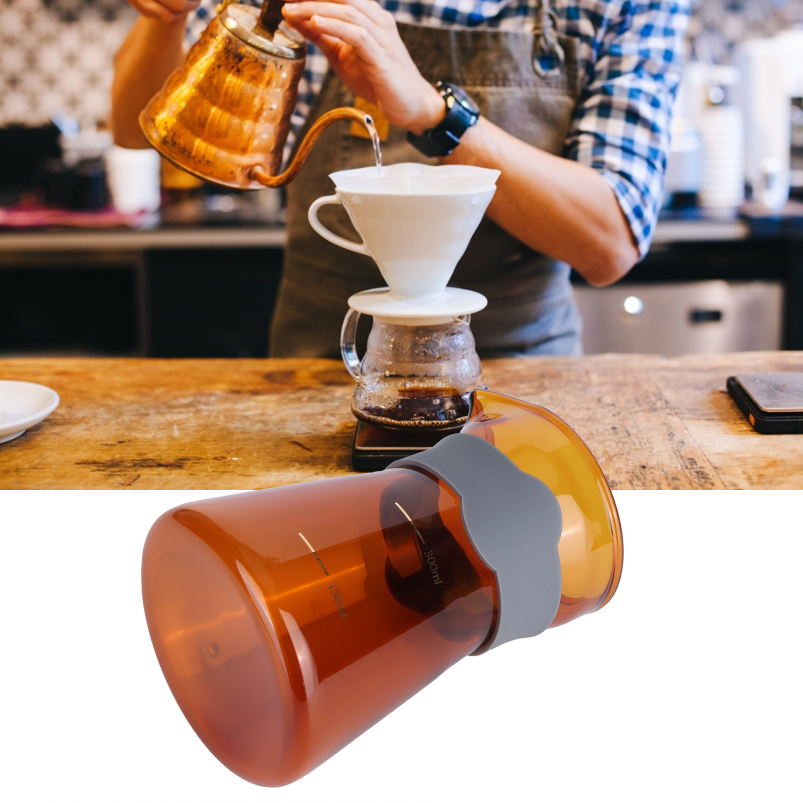 Hochwertige Kaffeemaschine Aus Borosilikatglas Mit Graduierung (braun)