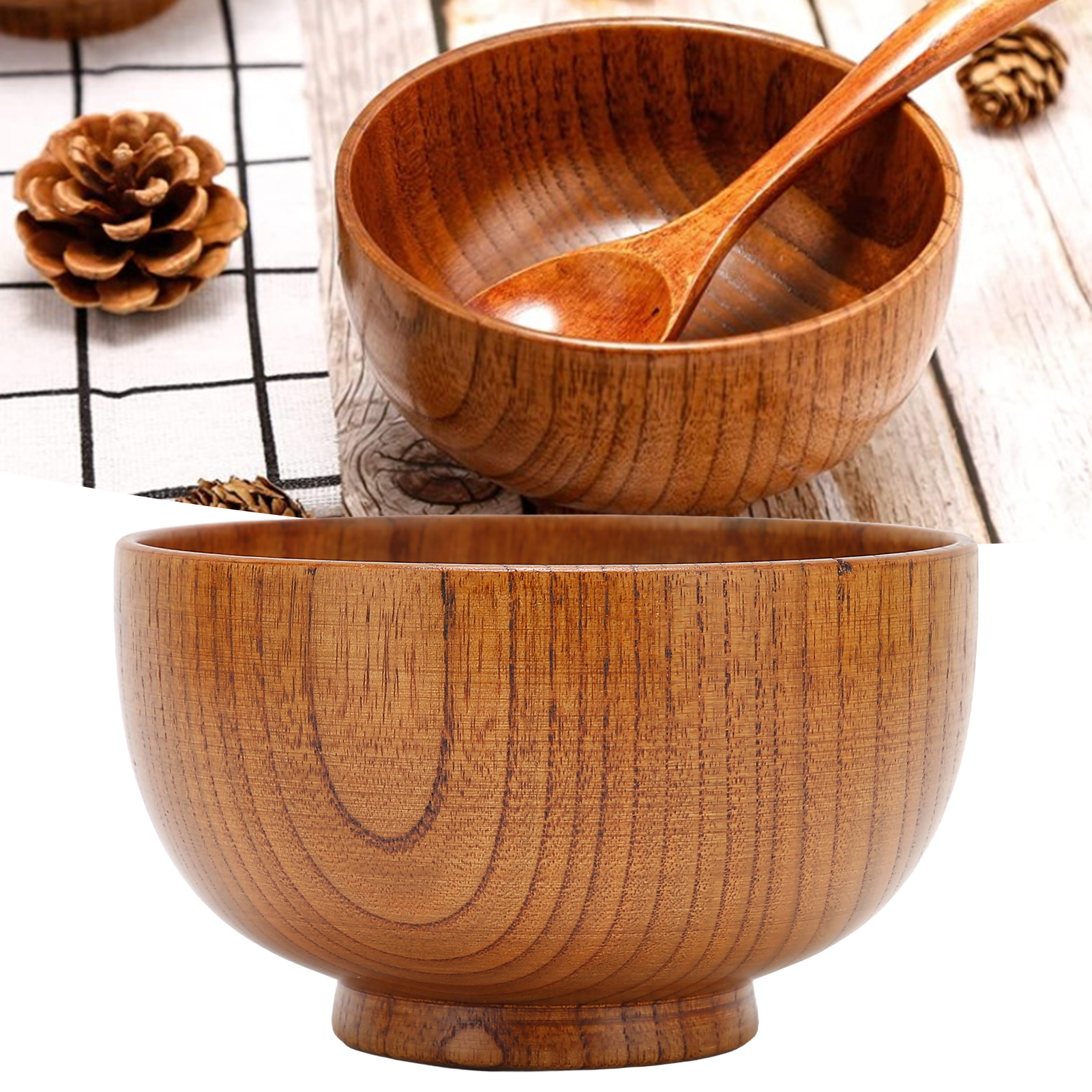 Schale Aus Japanischem Jujube-holz, Ideal Für Den Gebrauch Zu Hause, Z. B. Als Suppenschüssel, Ramen-schüssel Oder Nudelschüssel.