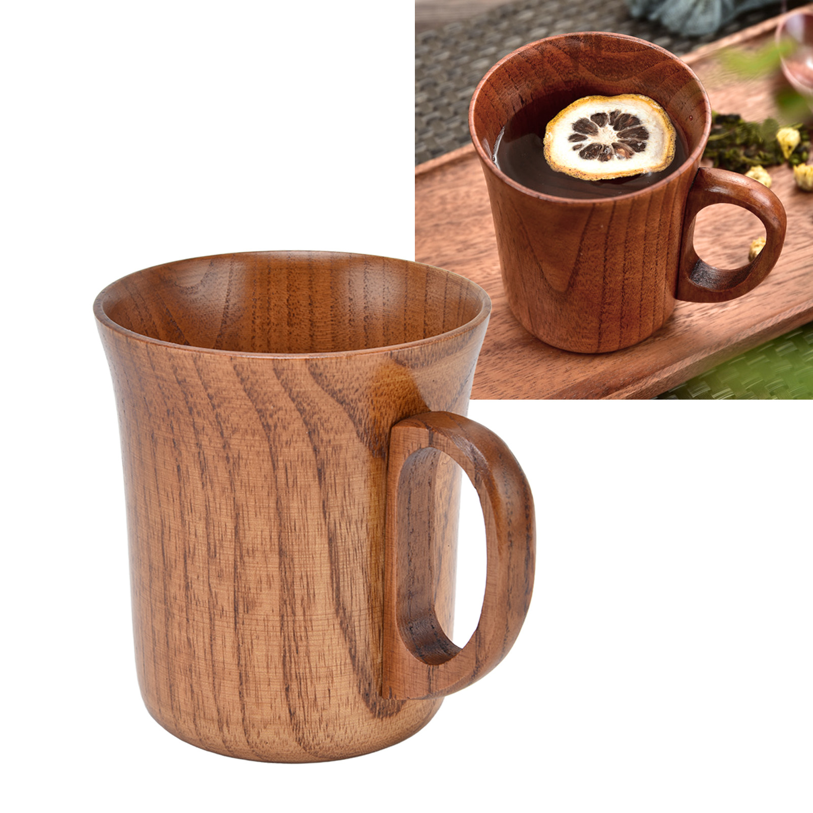 Originaler Henkelbecher Aus Natürlichem Jujubeholz, Ideal Fürs Büro, Als Tee- Oder Kaffeebecher, Tragbarer Becher, 280 Ml