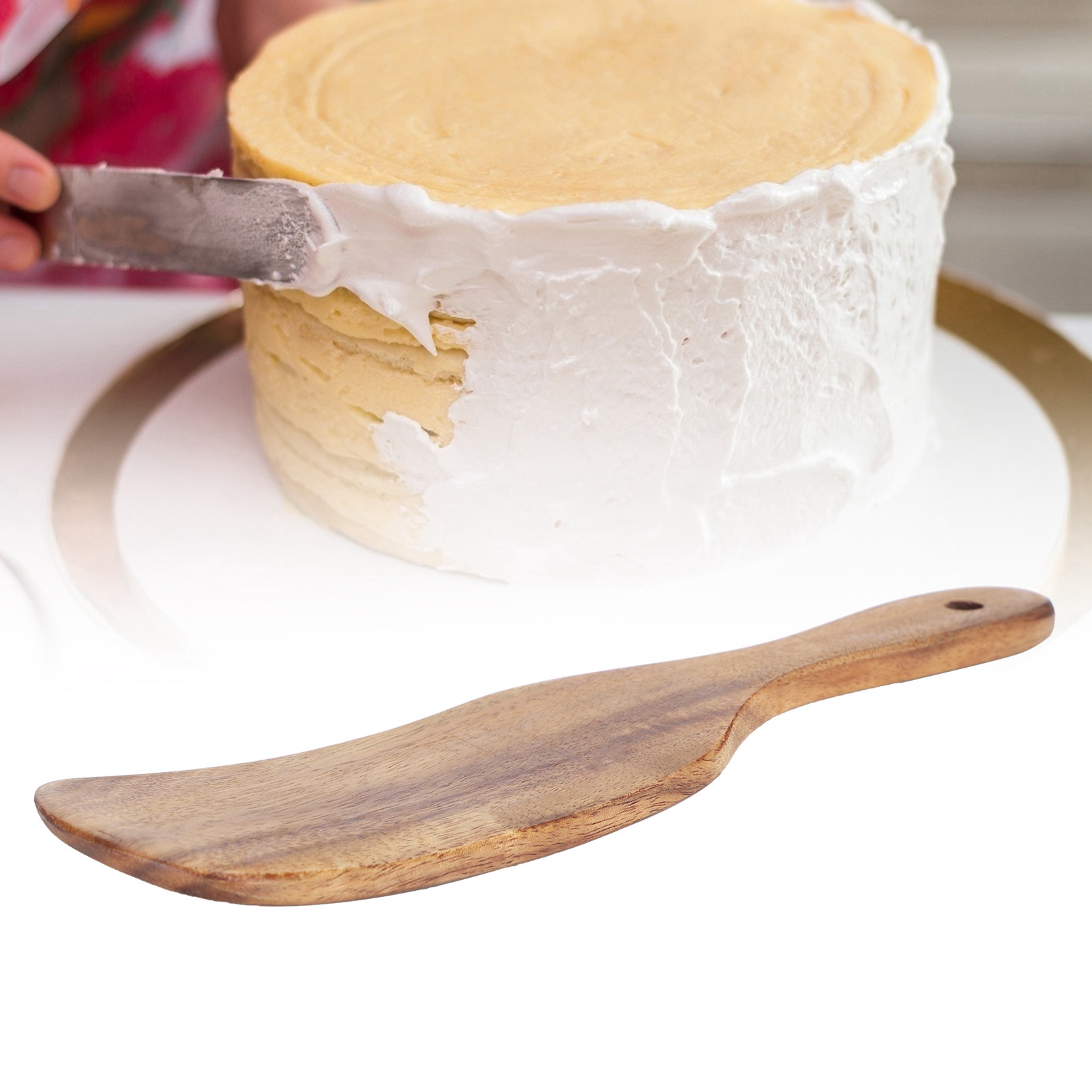 Teakholzspatel, Hölzerner Bratlöffel Für Den Hausgebrauch, Küchenutensil, 23 X 5 Cm