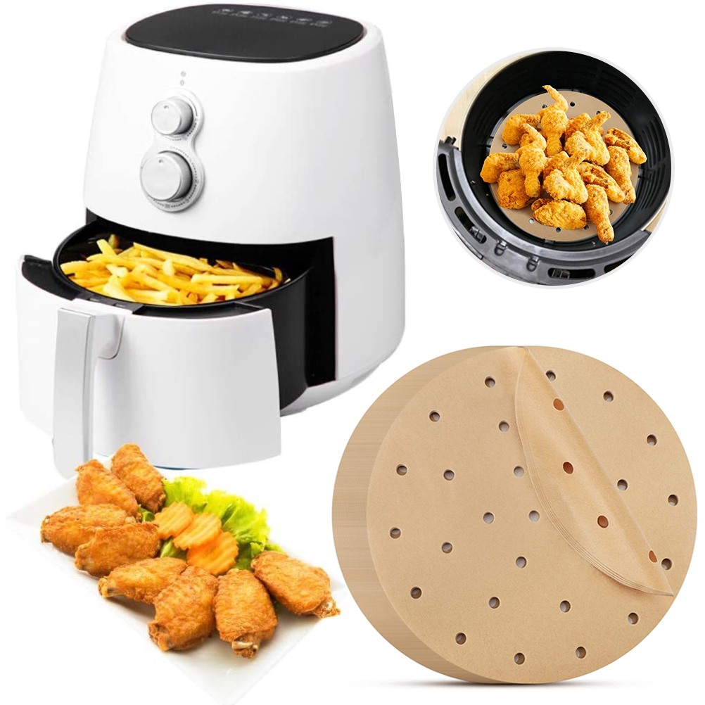 Backmatte Aus Papier Für Heißluftfritteusen, Runde Backmatte Für Den Hausgebrauch, 7,5 Zoll Durchmesser, 200 Stück.