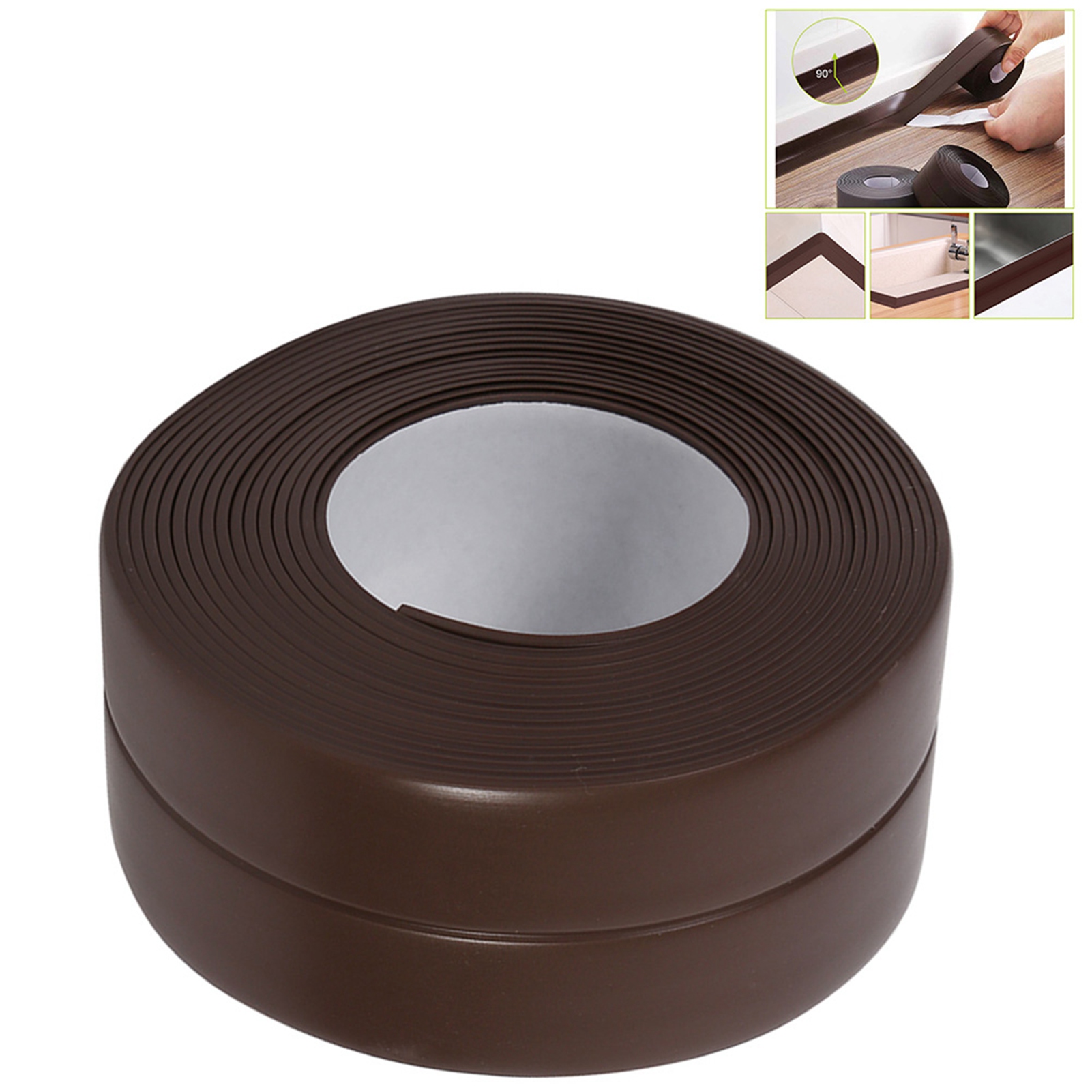 Selbstklebender Dichtungsstreifen Für Badewanne Und Wand, Spülbeckenrand, Küche (nr. 4 Braun 38 Mm X 3,2 M)
