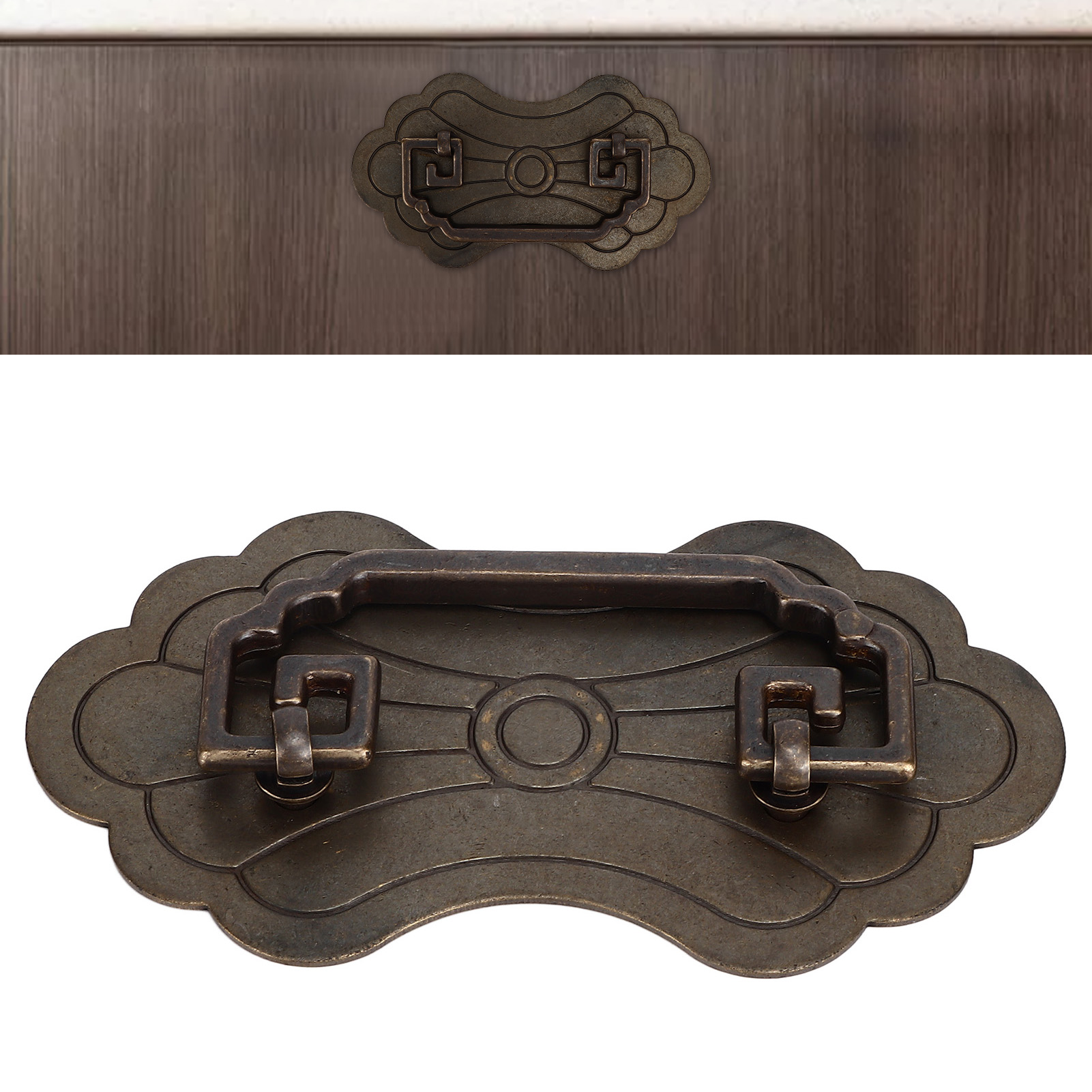 Antike Chinesische Schubladen-, Schranktür- Oder Holzkistengriffe Aus Reinem Kupfer Kleine Retro-kupfergriffe Mit Einem Glückverheißenden Chinesischen Blumenmotiv Farbe: Antikbronze.