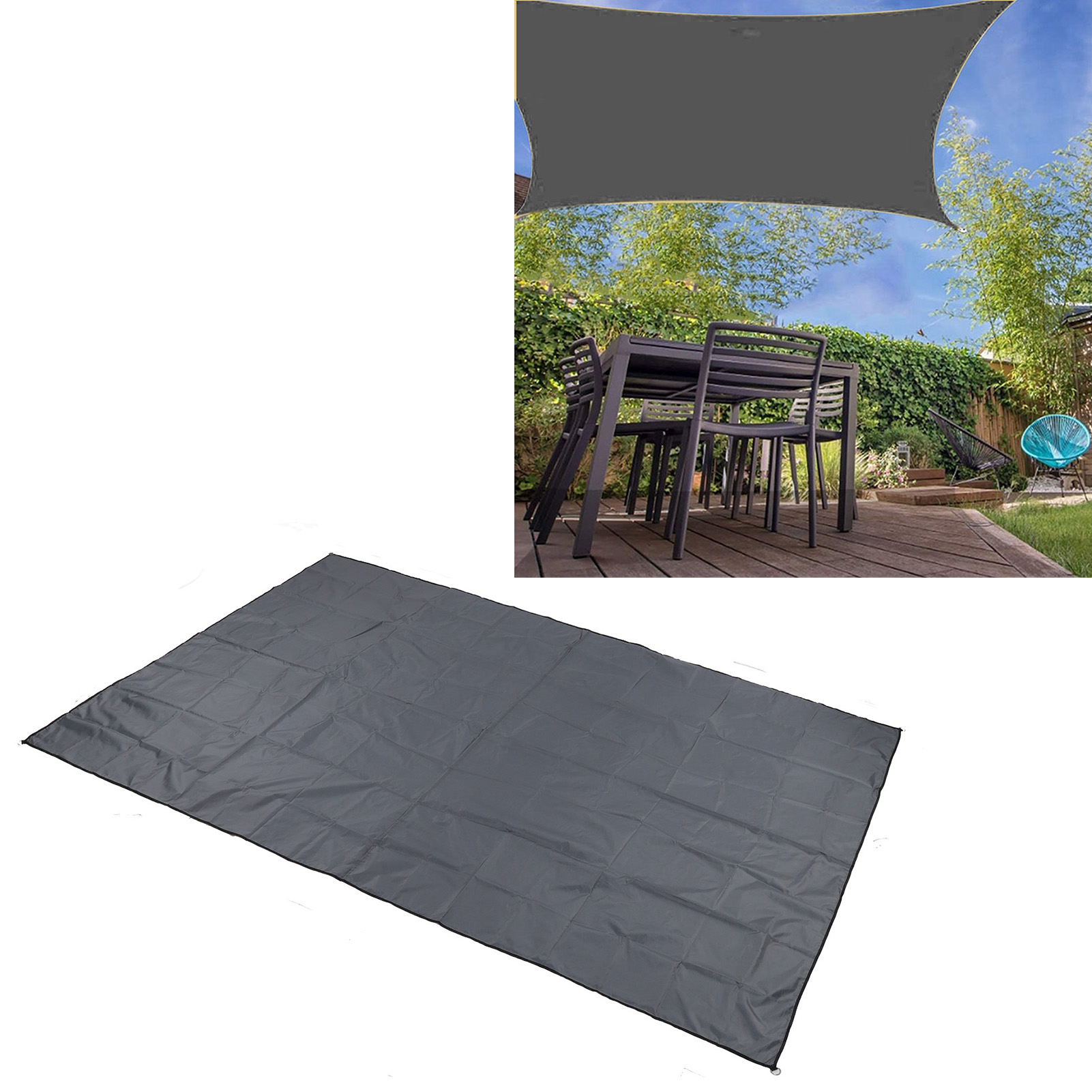 Rechteckiges Sonnensegel 2 X 3 Meter, Faltbar, Aus Strapazierfähigem Oxford-gewebe, Uv-schutz, Wasserdicht.