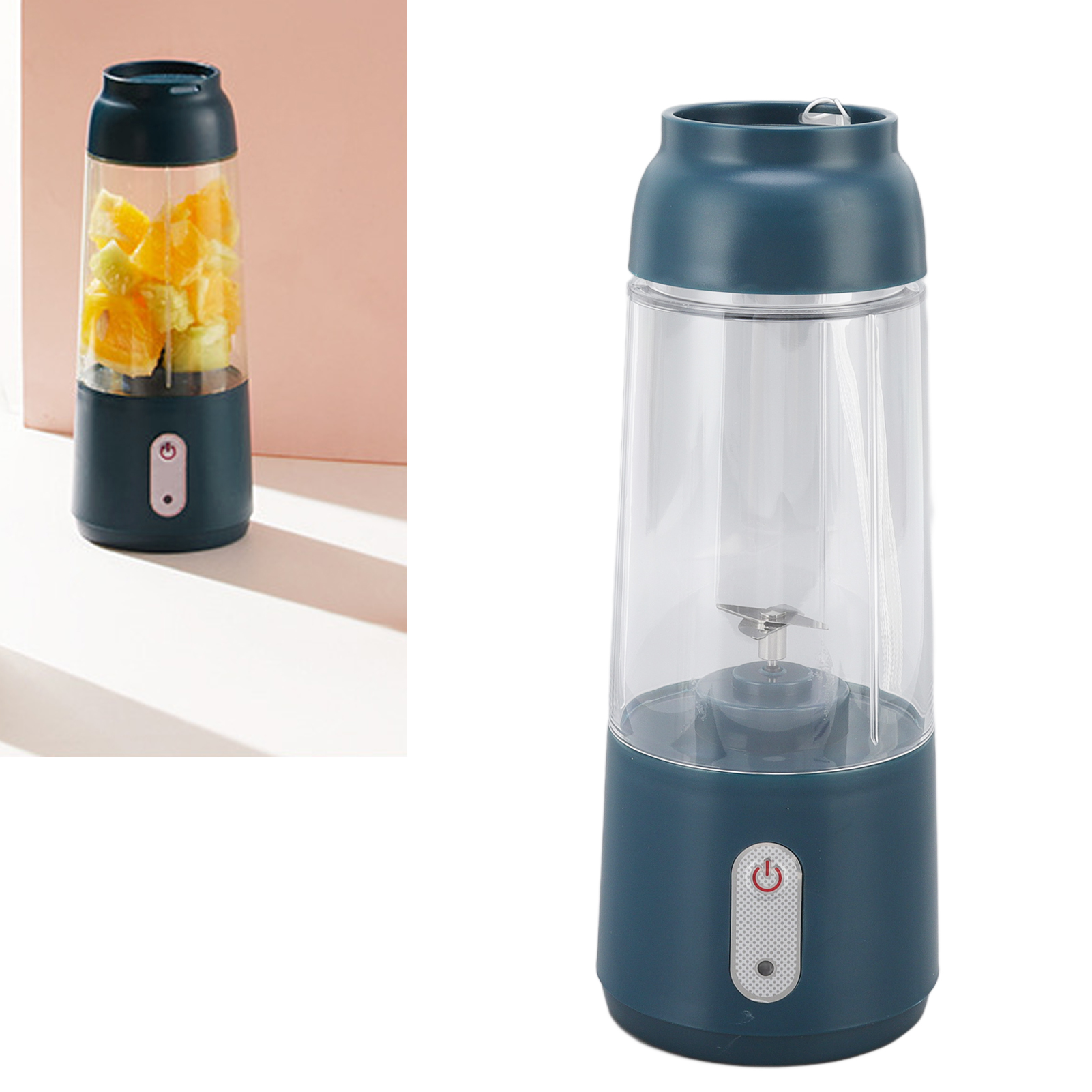 Mini-akku-entsafter, Tragbar, Mit Kleinem, Wiederbefüllbarem Becher, Dunkelgrün