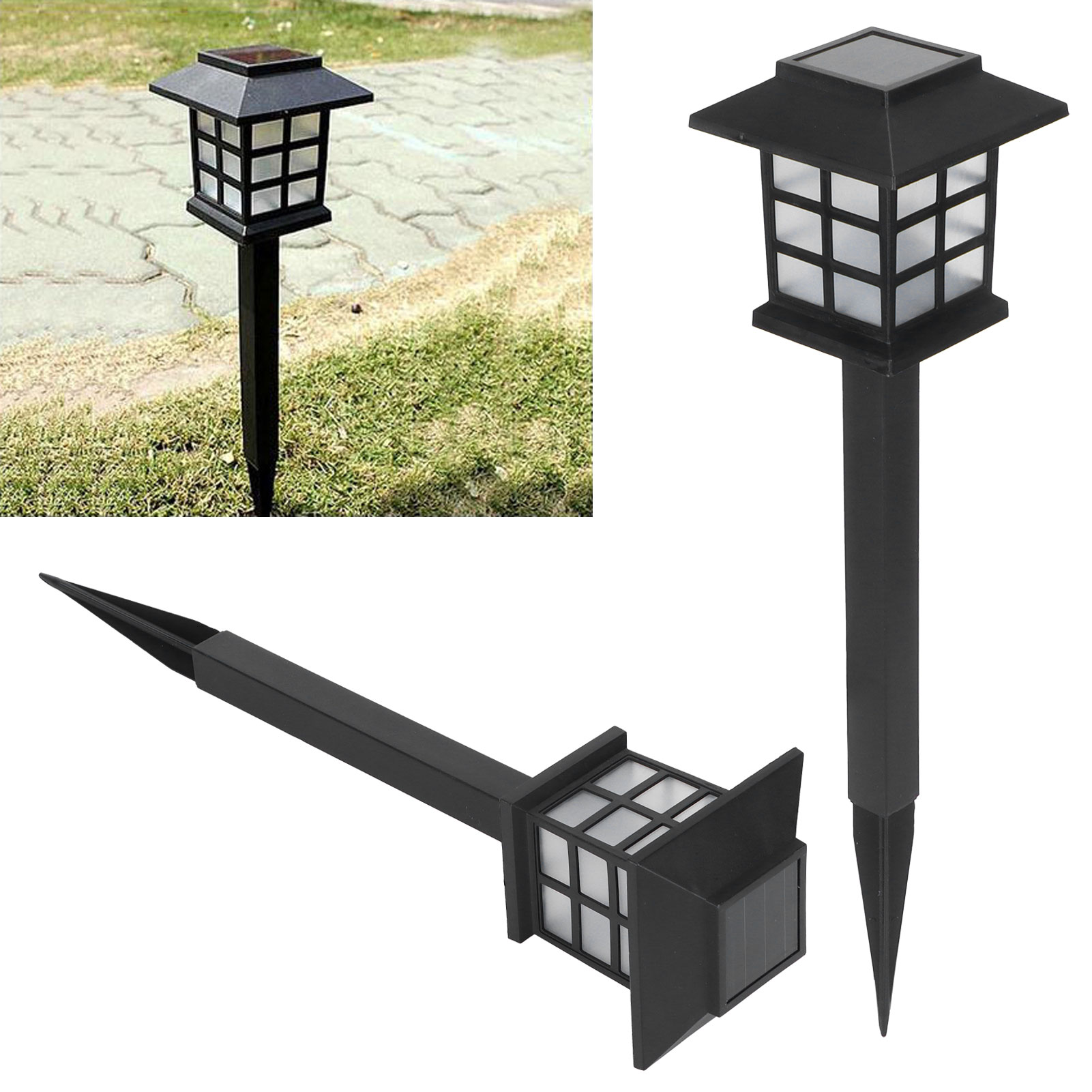 Set Mit 2 Wasserdichten Solar-led-leuchten Für Rasen, Wege, Garten, Terrasse Und Landschaftsgestaltung, Warmgelb