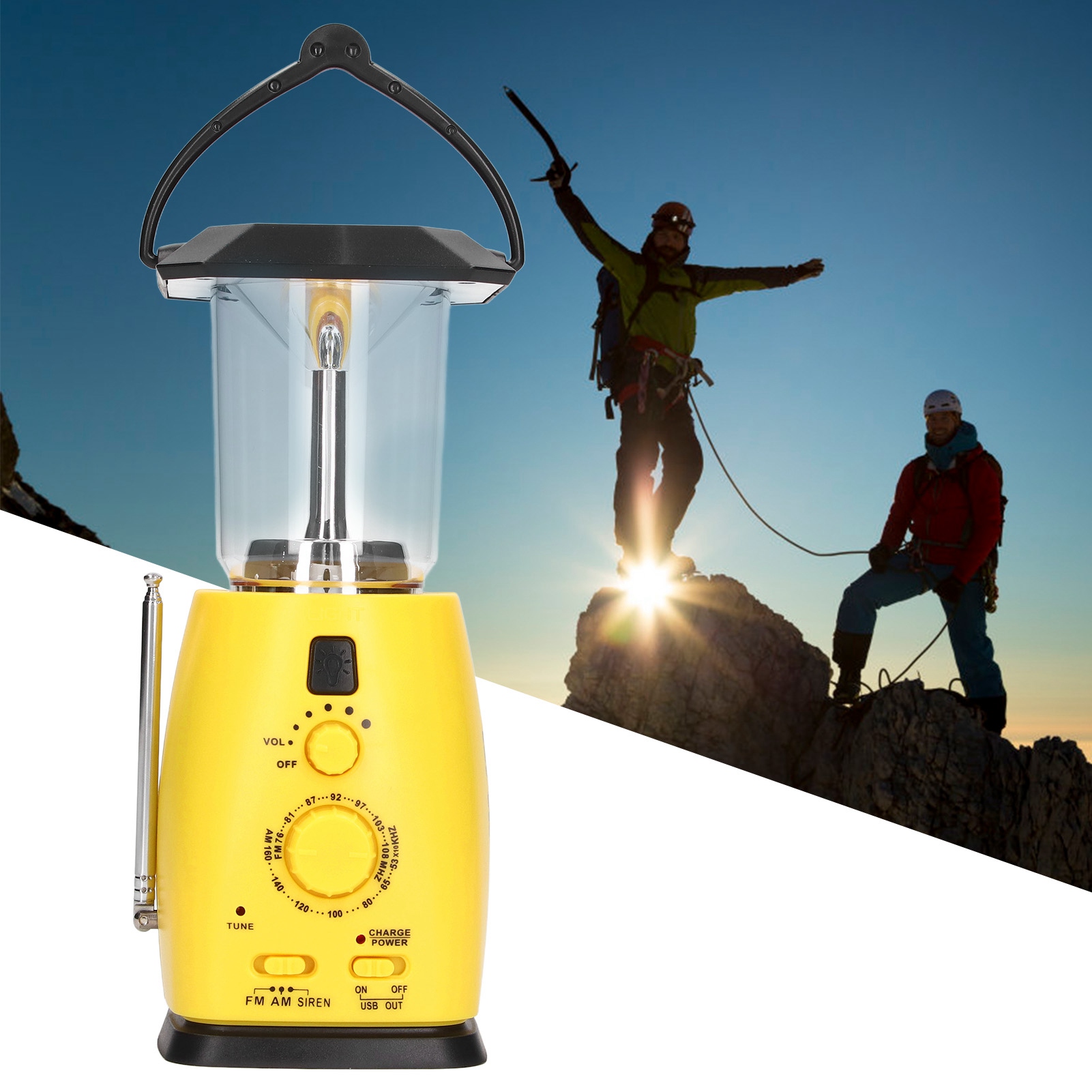 Multifunktionale Campinglampe Mit Handbetriebenem Solarradio, Notfall-campinglampe Mit Usb-ladegerät