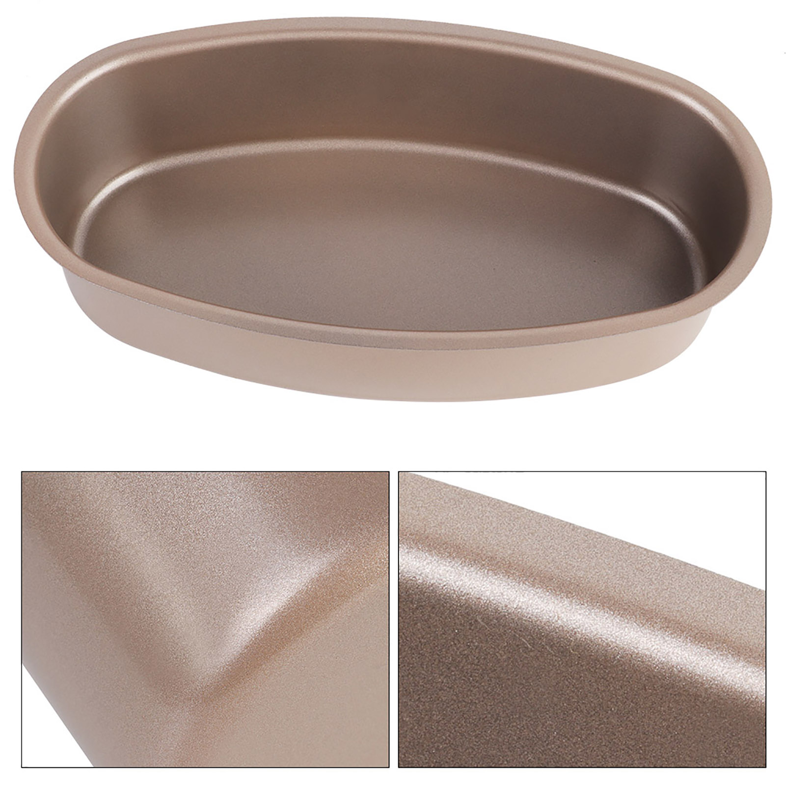 Goldene, Ovale Kuchenform Zum Selbermachen, Antihaftbeschichtet, Zum Backen Von Käsekuchen Und Anderen Kuchen.