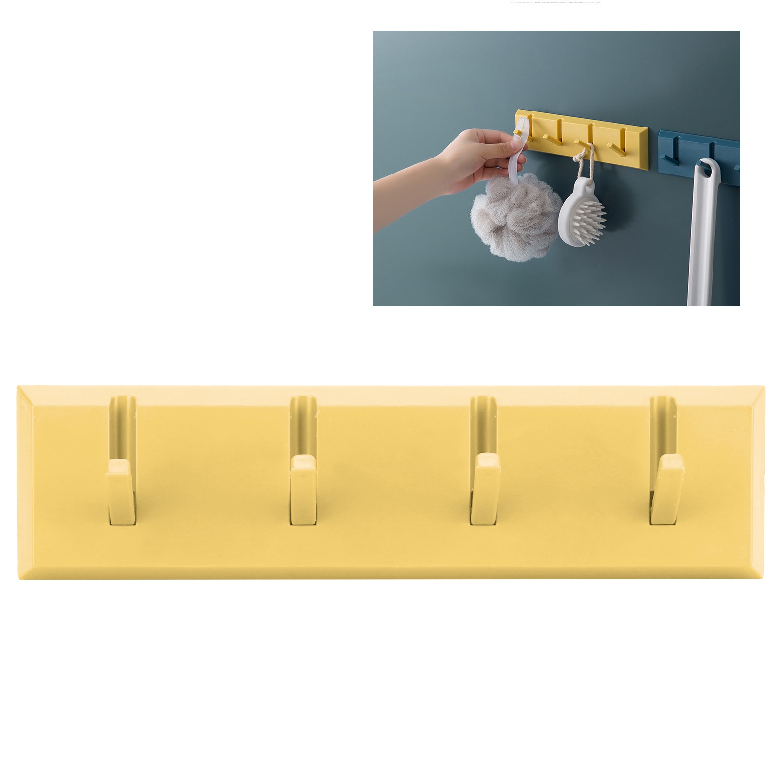 Wandhaken Ohne Bohren Für Garderobe, Schlüsselhalter, Hutablage, Badezimmerwanddekoration (gelb)