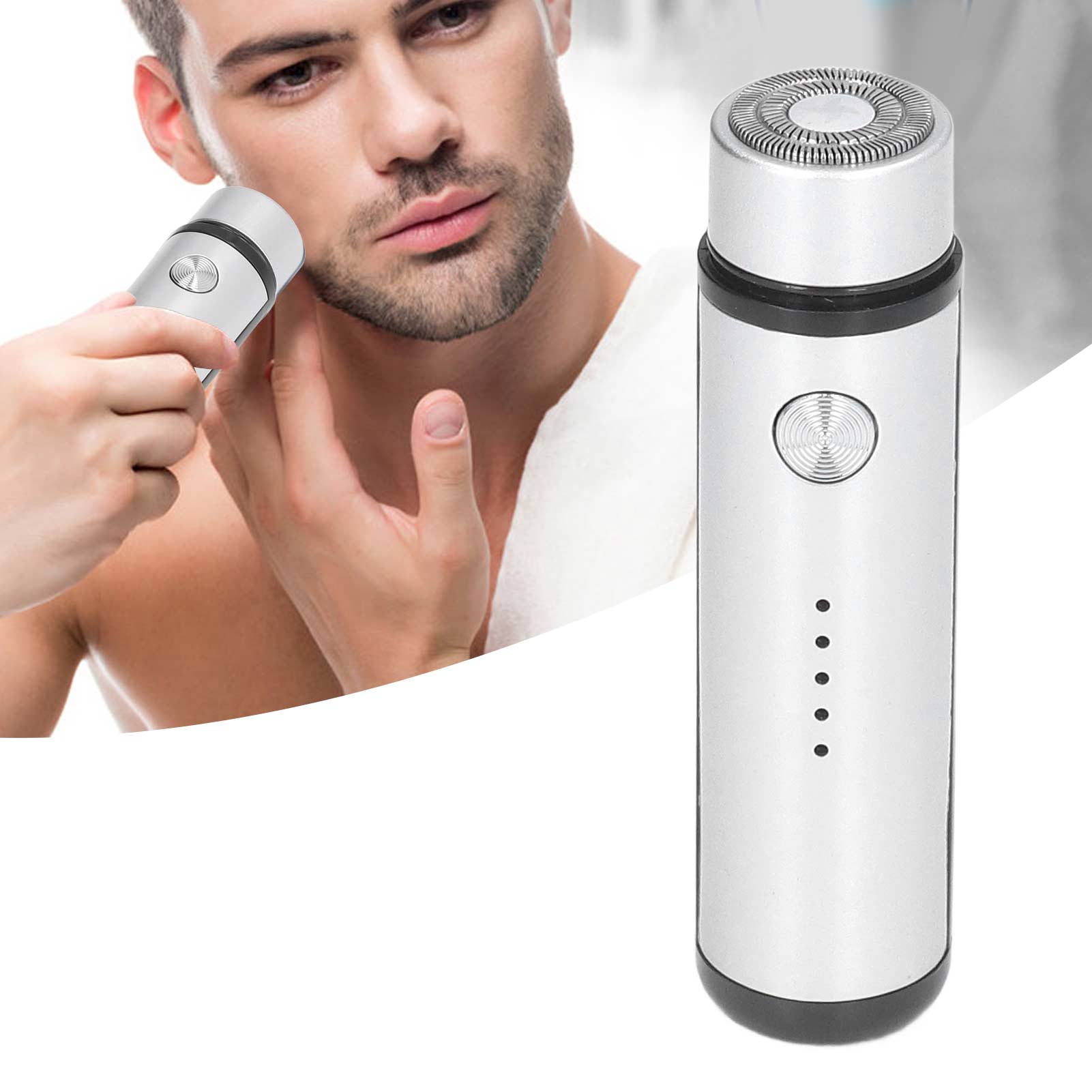 Mini 013 Elektrorasierer Mit Usb-ladeanzeige, Wiederaufladbar, Für Damen Und Herren, Haarentfernung Zur Selbstanwendung, Silber