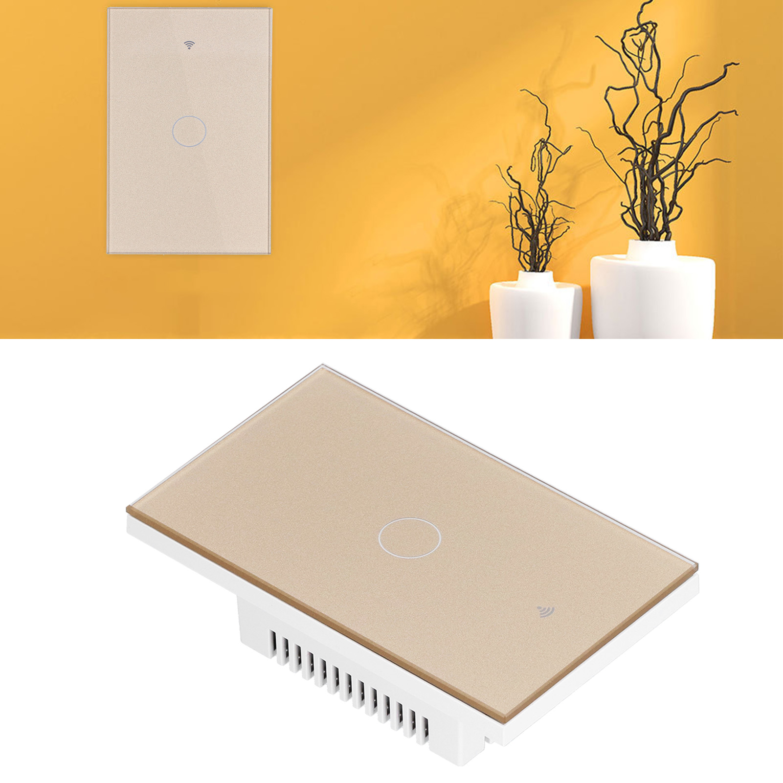 Tuya Zigbee-fernbedienungs-wandplatten-touchschalter Mit Sprachsteuerung 100–240 V Gold