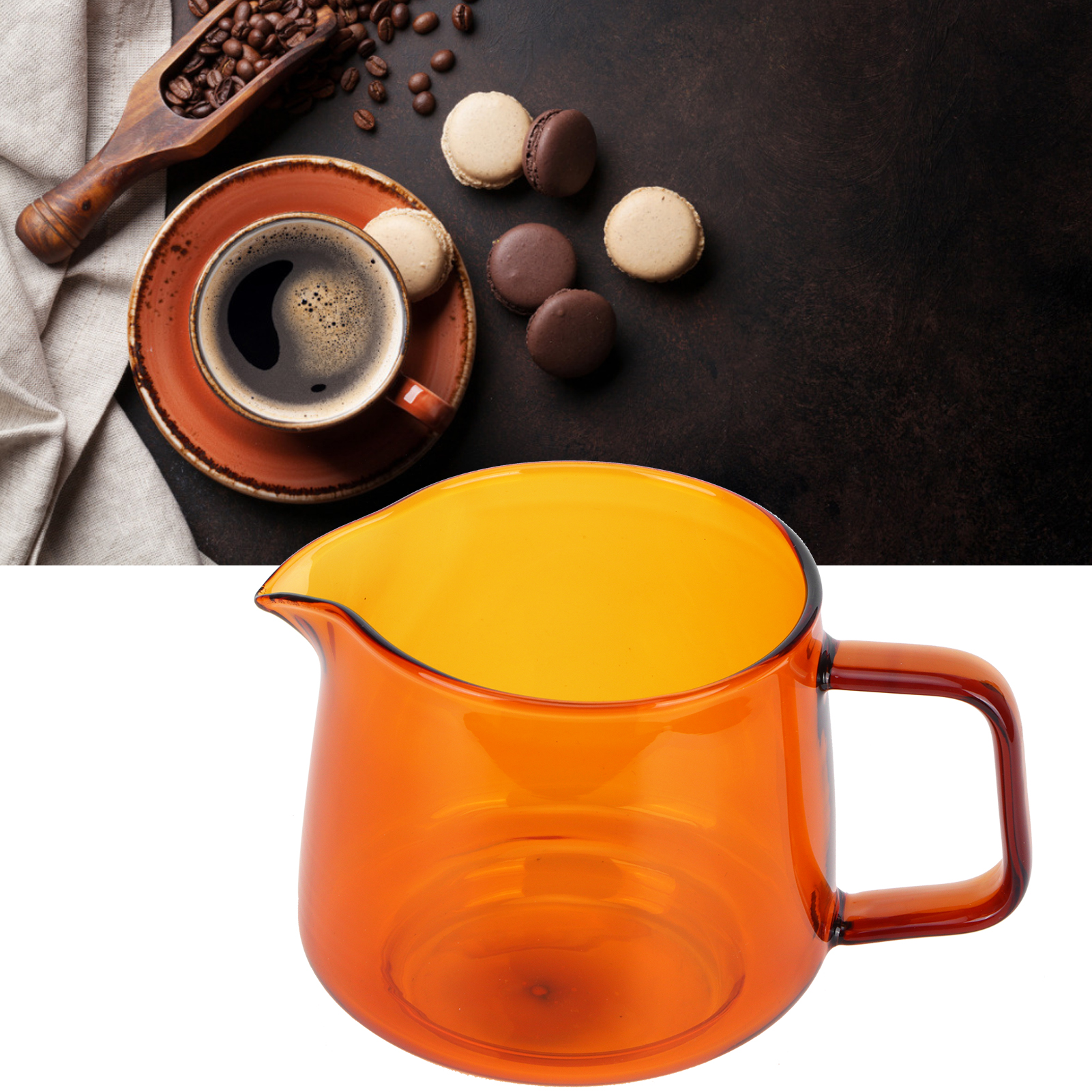 550-ml-kaffeebecher Aus Borosilikatglas Zum Teilen, Geeignet Für Tee, Kaffee Und Wasser. Farbe: Bernstein.