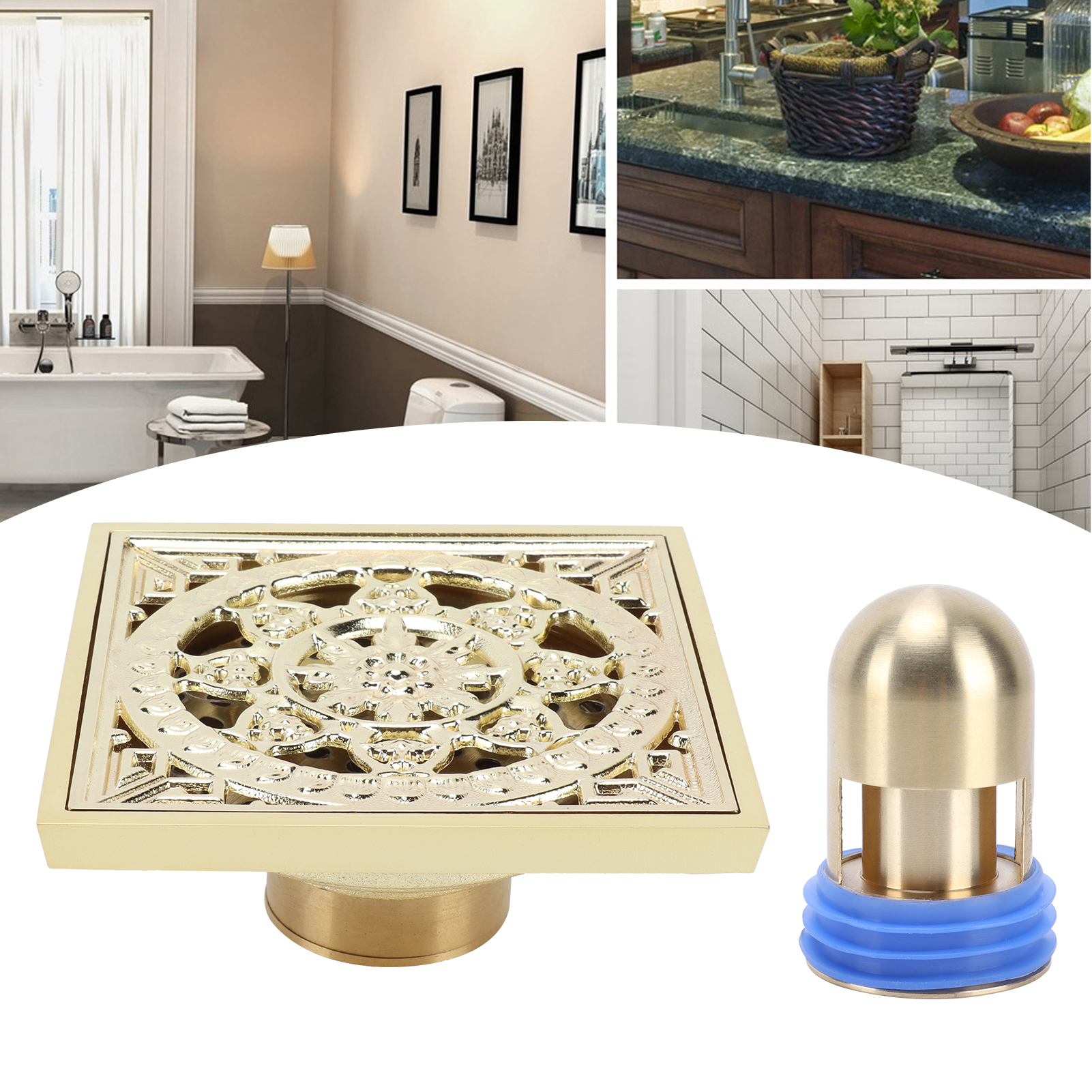 Geruchsneutralisierendes Kupfer-bodensiphon-set Für Toiletten Und Badezimmer (tiefe Ausführung) Für Zuhause Oder Hotel.