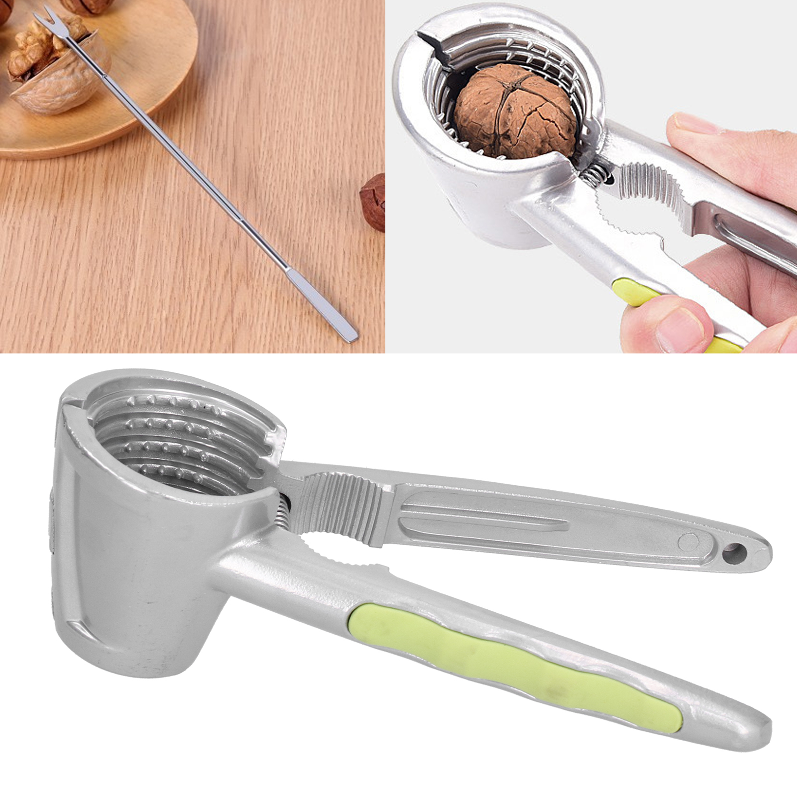 Multifunktionaler Nussknacker Mit Nussnadel, Robuste Nussöffnerzange, Gelbes Küchenutensil
