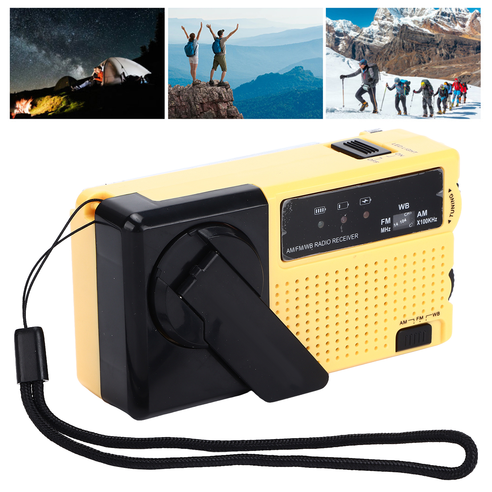 Kurbelradio, Kurbel-led-taschenlampe, Wiederaufladbares Mini-kurbelradio Mit Am/fm/wb-empfang, Led-notleuchte Für Den Außenbereich