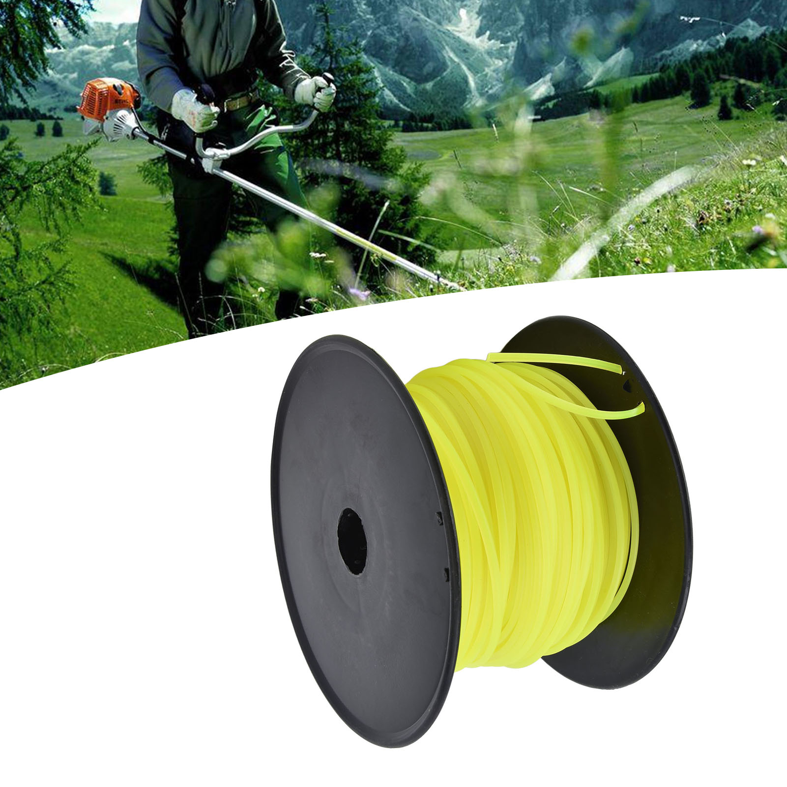Geeignet Für Husqvarna, Ryobi, Echo, Stihl Und Andere Freischneider Mit 3 Mm Vierkant-schneidfaden. Gelbe Spule, 70 Meter.