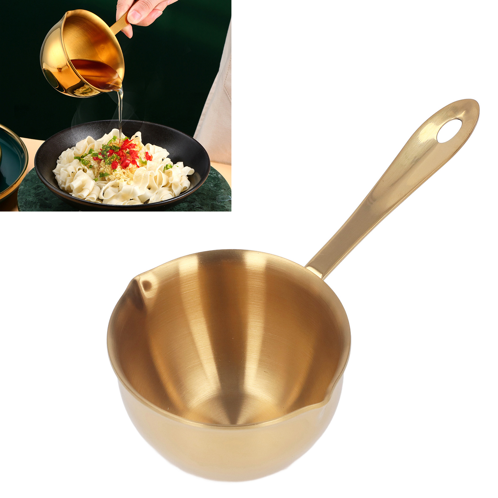 Professioneller Edelstahl-kochtopf Mit Ausgießer Für Die Heimische Küche, Ideal Für Milchschokolade Und Heißes Öl (goldene Farbe).