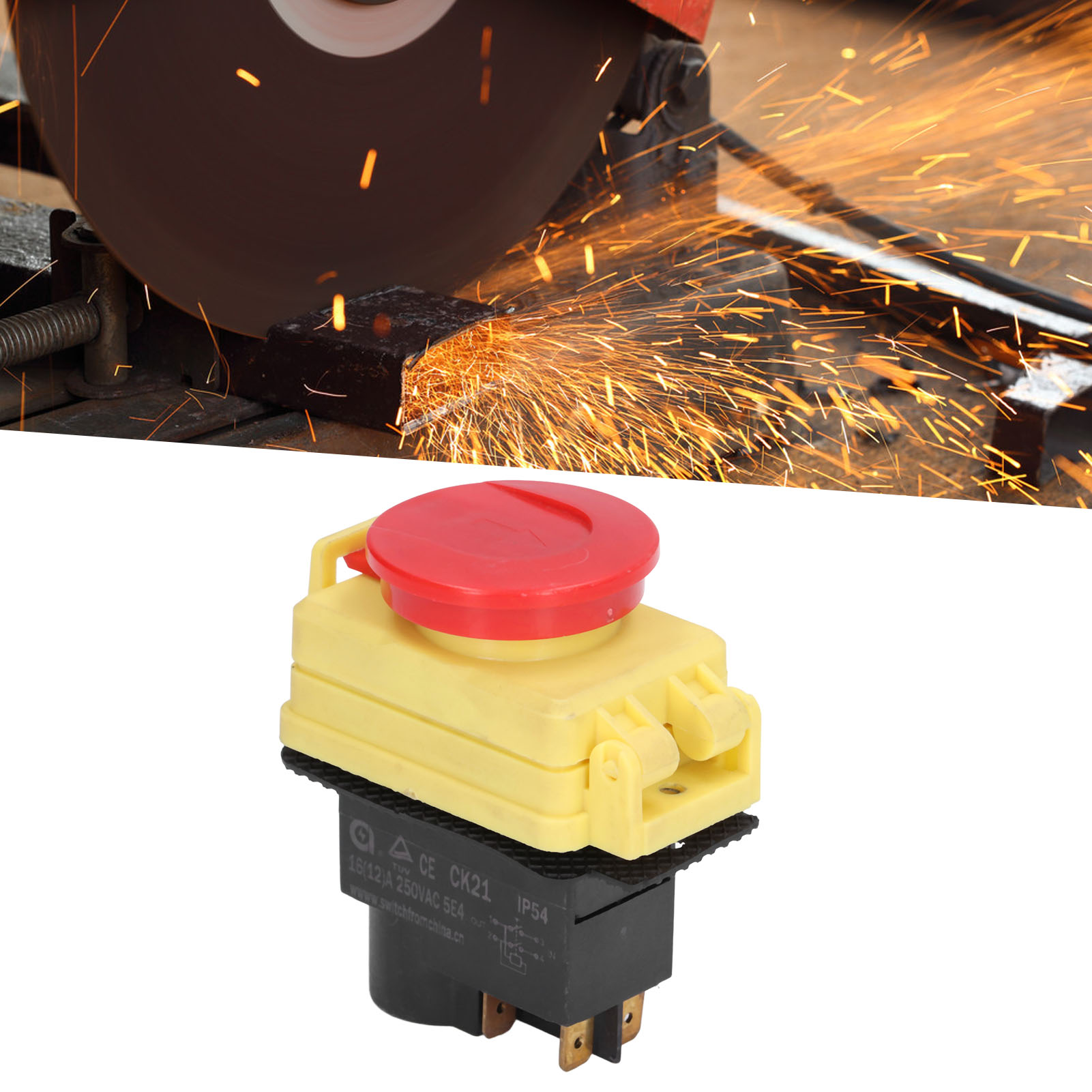 Elektromagnetischer Schalter Für Elektrische Schneidemaschinen, Wasserdichter Elektromagnetischer Drucktaster, Industrieller Drucktaster Und Not-aus-abdeckung 250 V