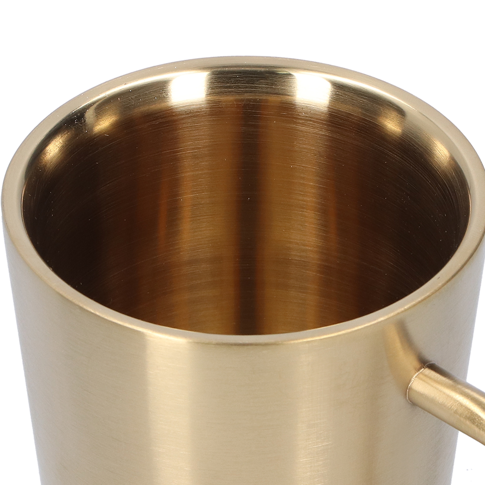 340 Ml Edelstahlbecher (304) Für Bier, Kaffee Oder Wasser Mit Henkel, Doppelwandig, Goldfarben