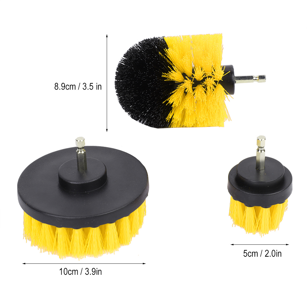 3-teiliges Elektrisches Reinigungsset Mit Bohrmaschinen-reinigungsbürste, Ideal Für Badezimmeroberflächen (gelb)