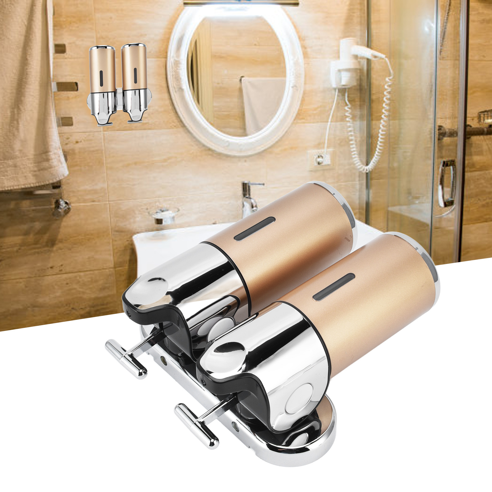 Handseifenspender, Hotel-seifenspender, Wand-handwaschspender Für Den Heimgebrauch, 9506g Gold, 1000 Ml Seifenspender