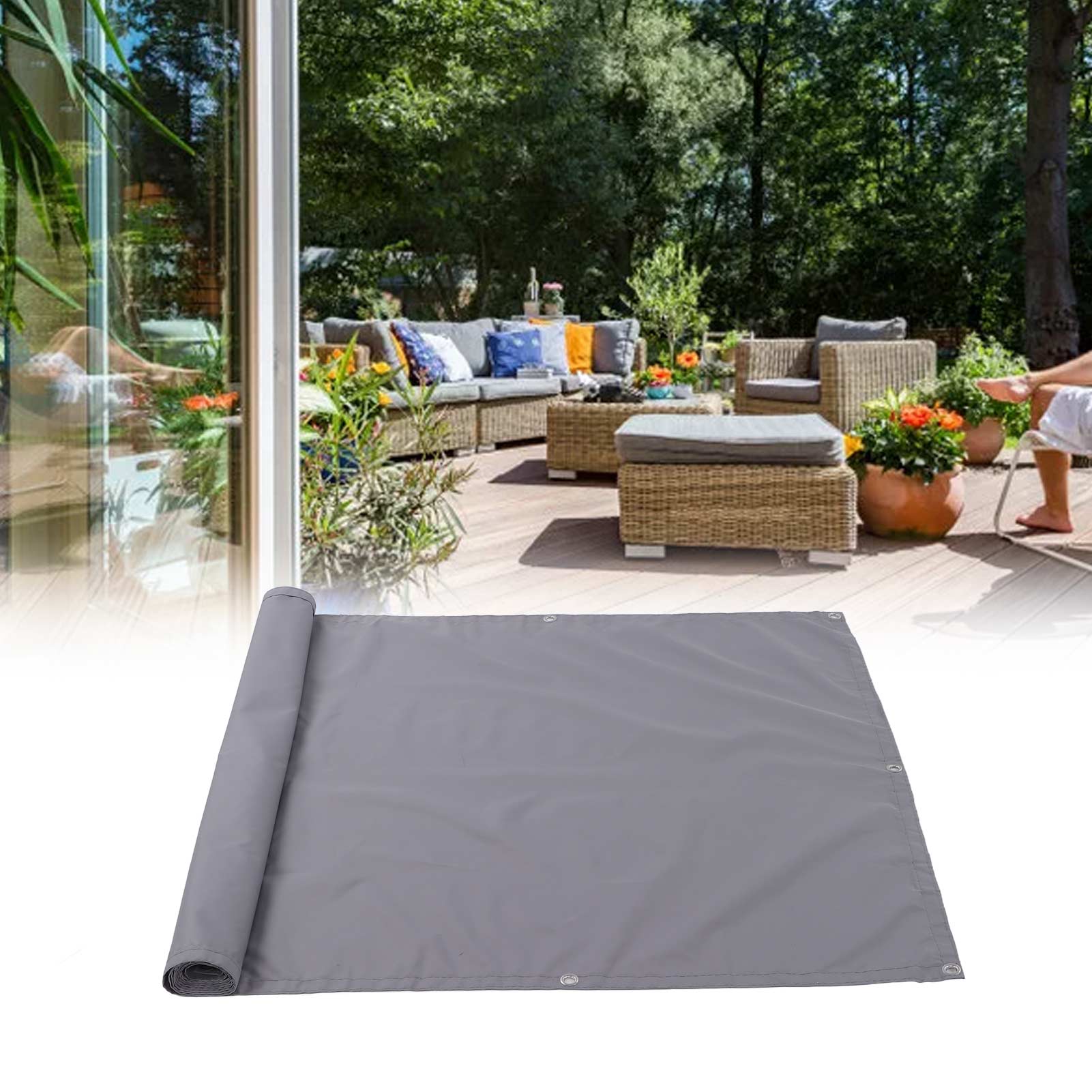 Uv-beständiges Und Wasserdichtes Polyester-sonnenschutznetz, Sichtschutz Für Garten, Balkon Oder Terrasse, Winddicht Und Sicher.