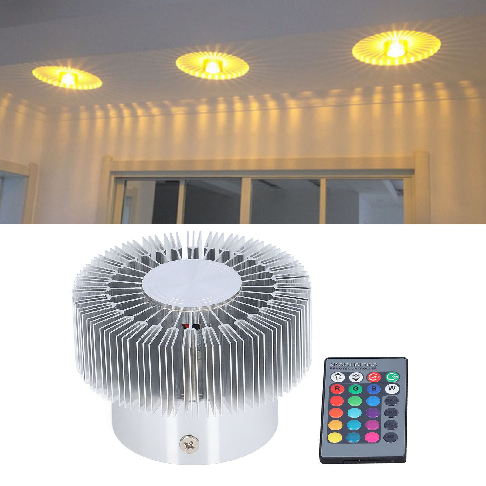 3w Led-deckenleuchte In Sonnenform Mit Rgb-fernbedienung Und Aluminiumrahmen, Diffuses Licht, Sonnenblumenlampe Für Bars, Flure Und Eingänge.
