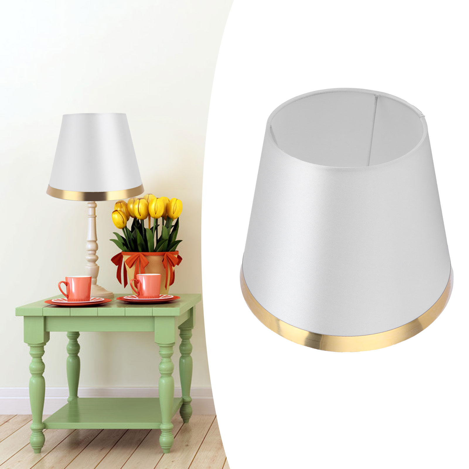 Moderner Lampenschirm Im Europäischen Stil Aus Stoff Für Tisch- Oder Stehlampe E27 - Artikelnummer Px148 - Grau